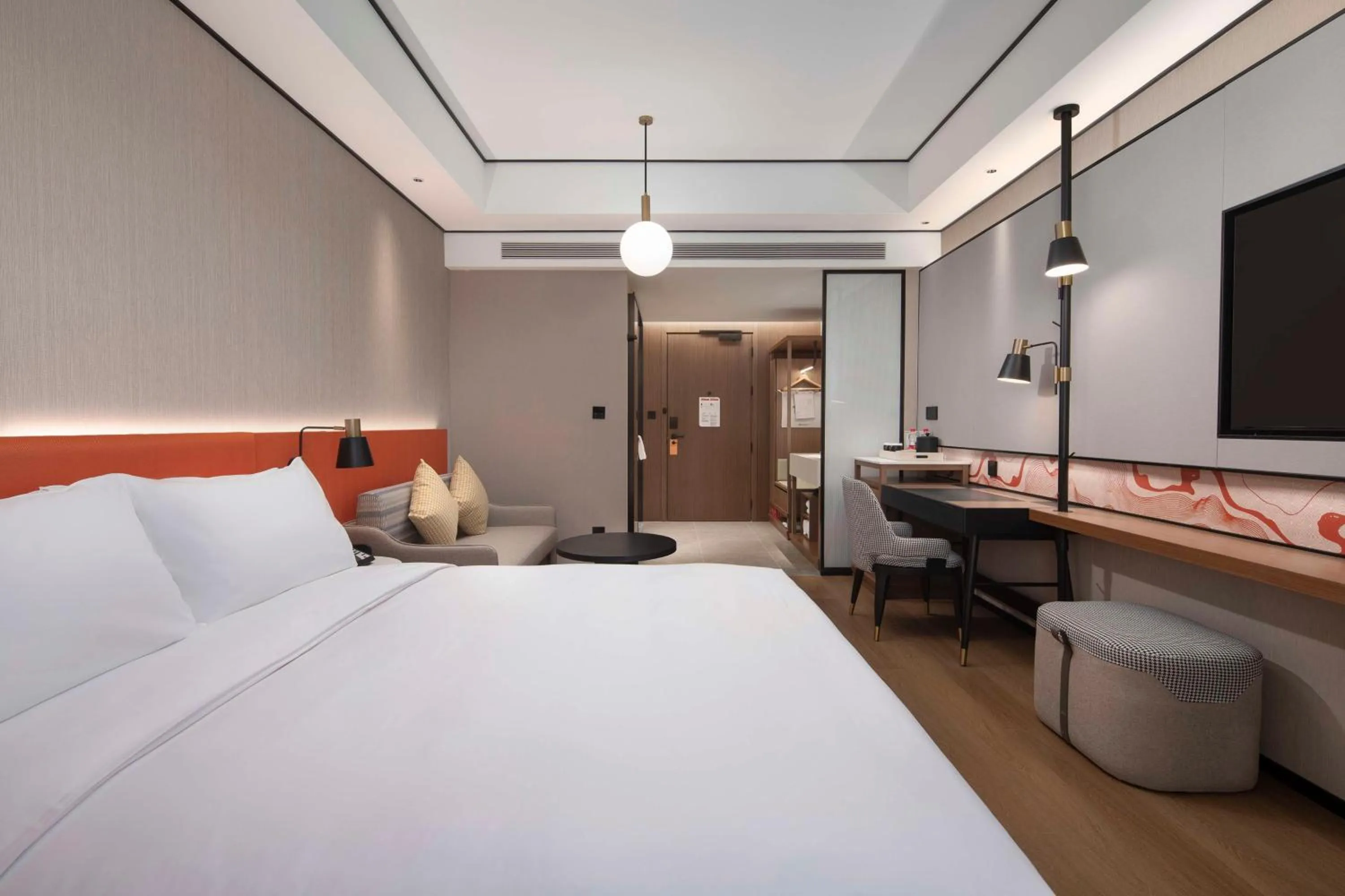 Bed in Hilton Garden Inn Tianjin Five Great Avenues