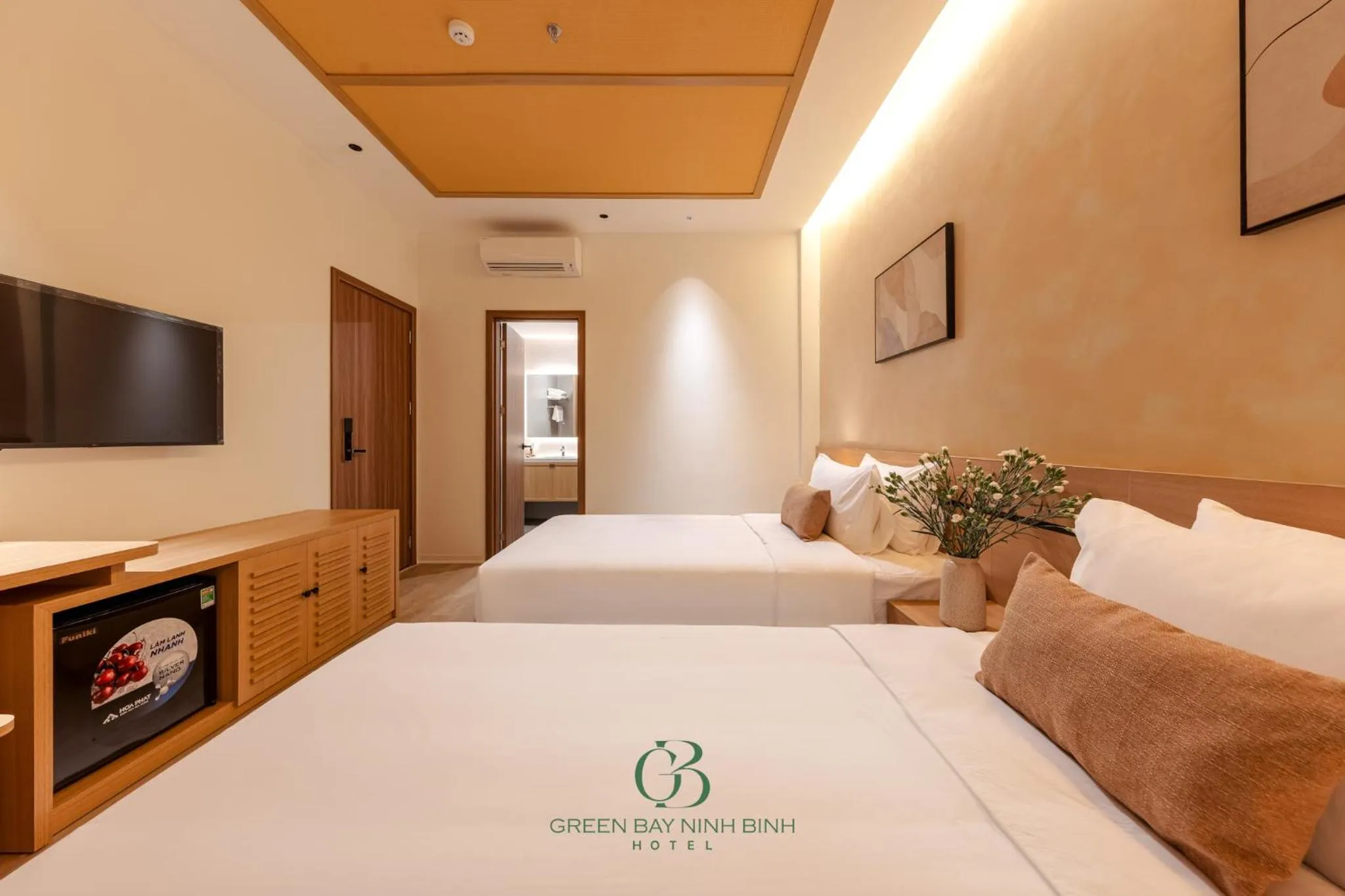 Bed in Green Bay Hotel Ninh Bình