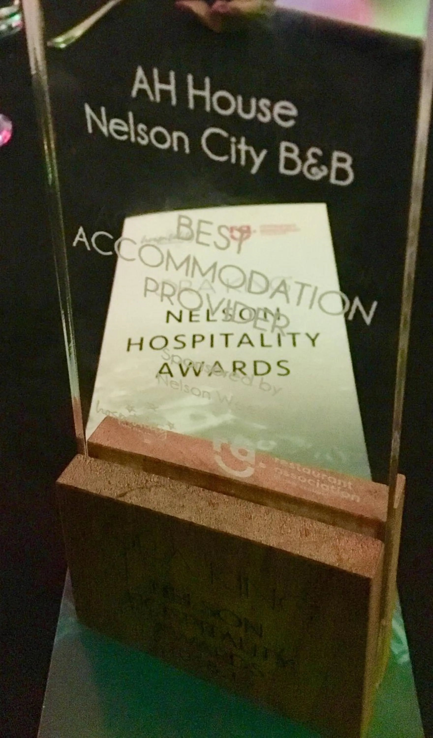 Certificate/Award in Ah House City B&B Nelson