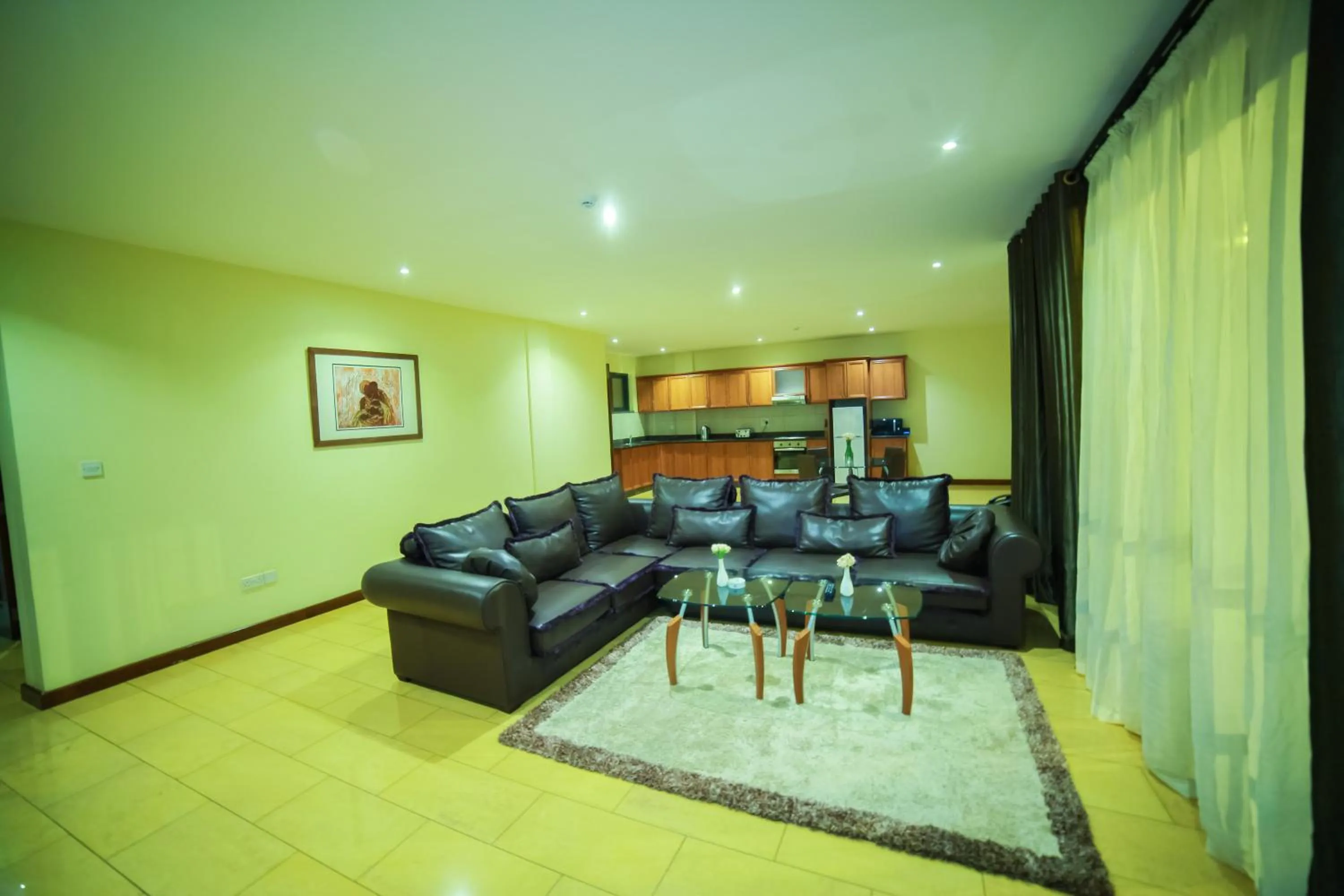 Living room in Bukoto Heights Apartments