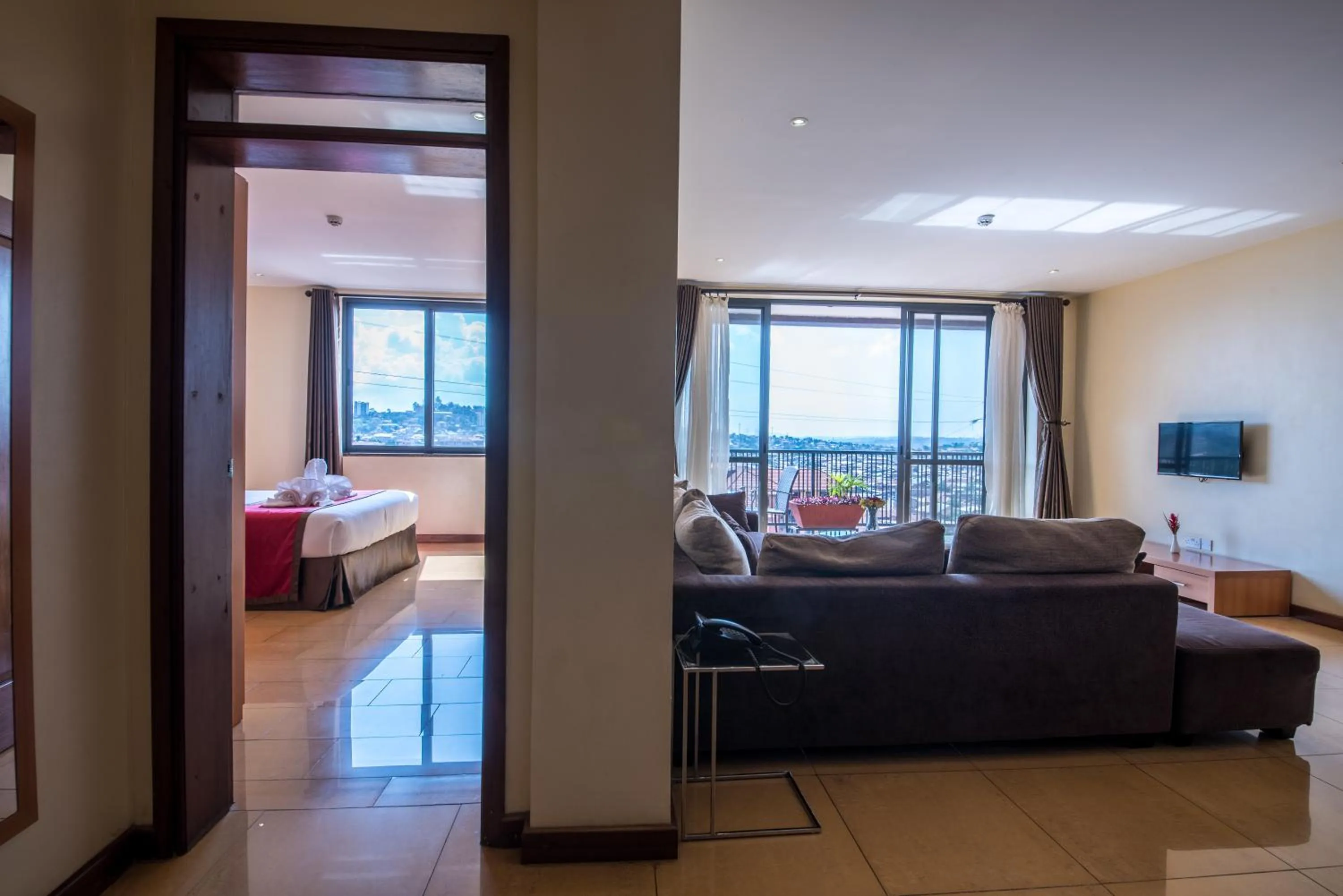 Seating area in Bukoto Heights Apartments