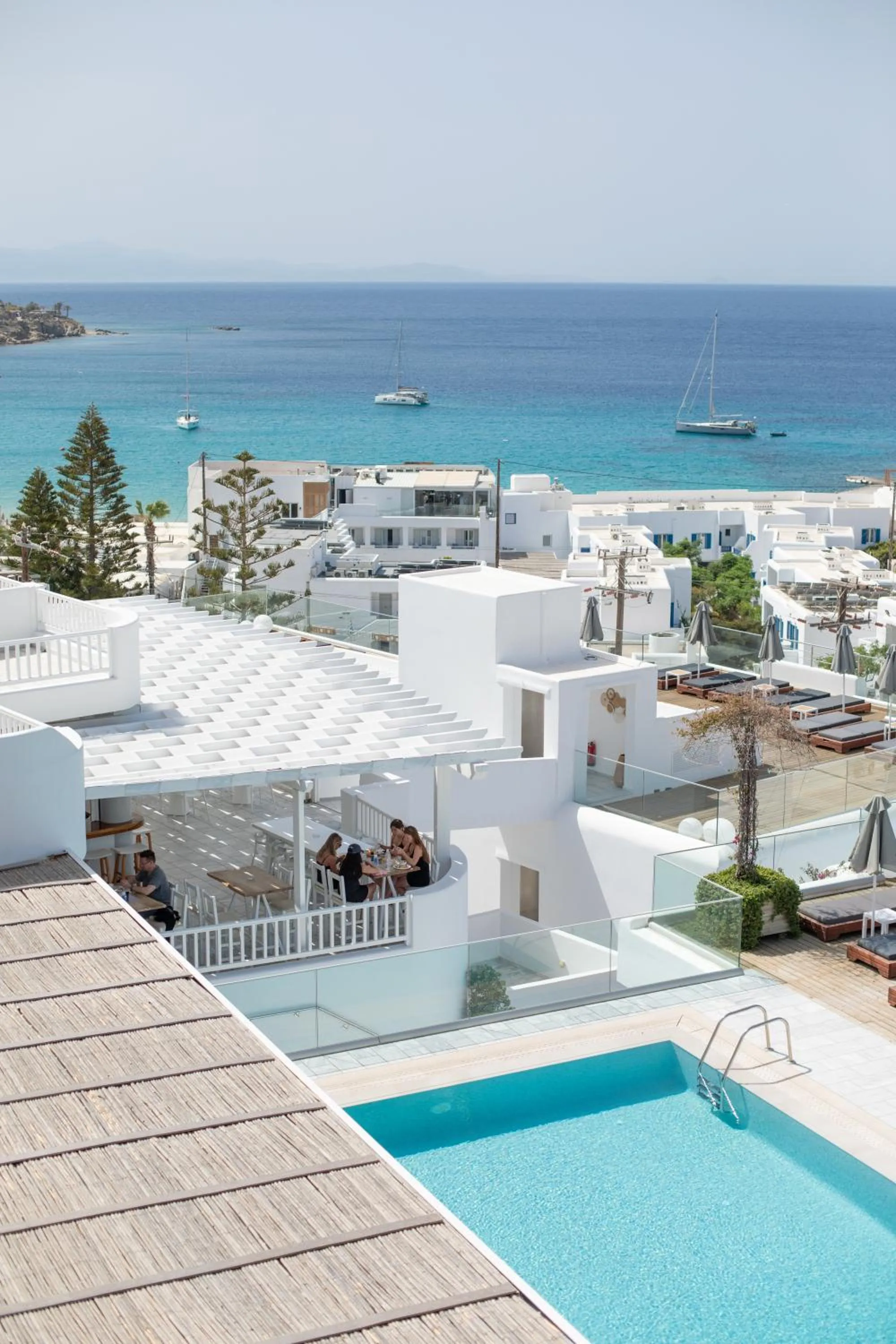 Pool view in The George Hotel Mykonos
