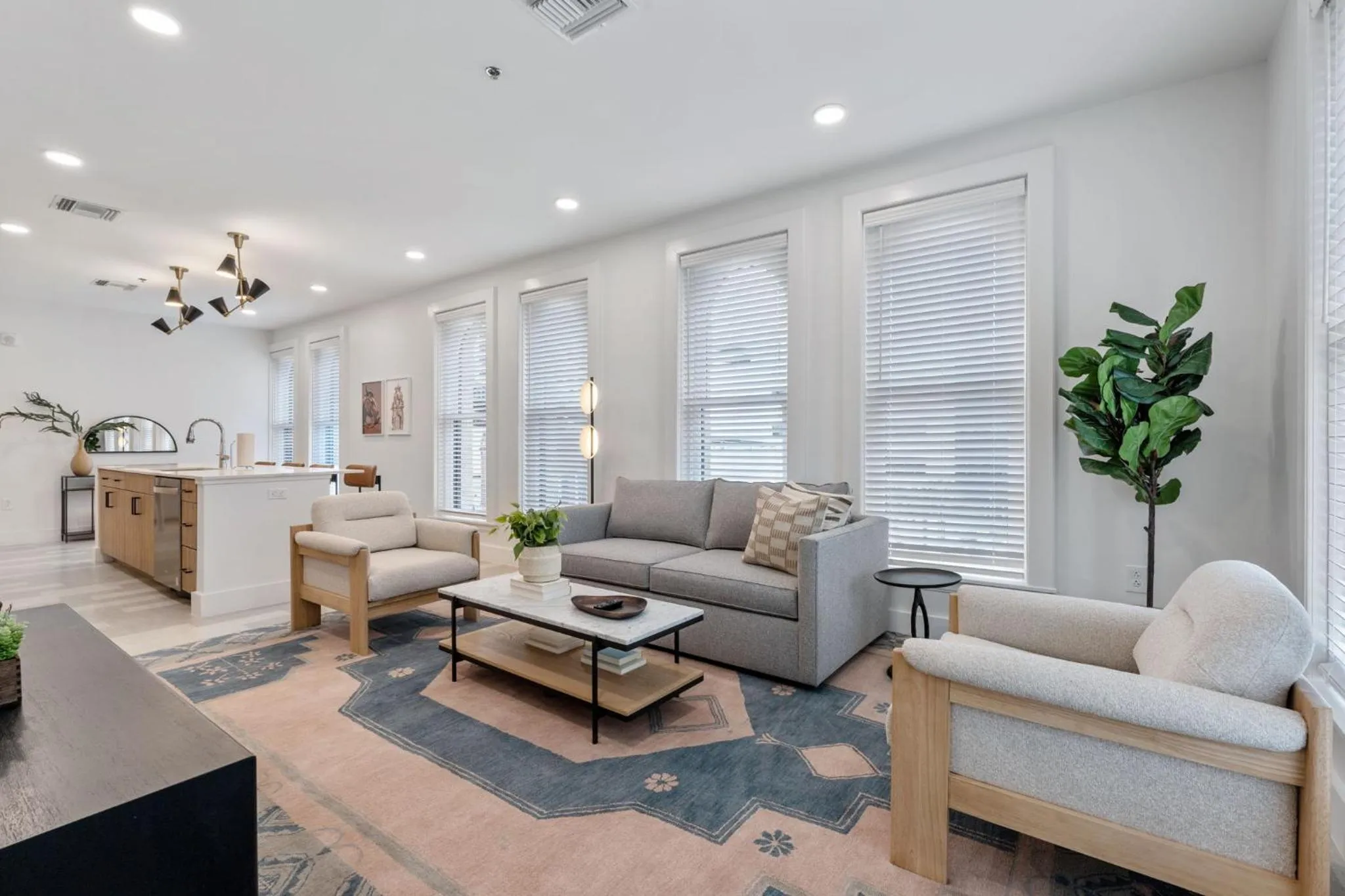 Living room in The Continental, powered by Placemakr - Downtown - Market Square