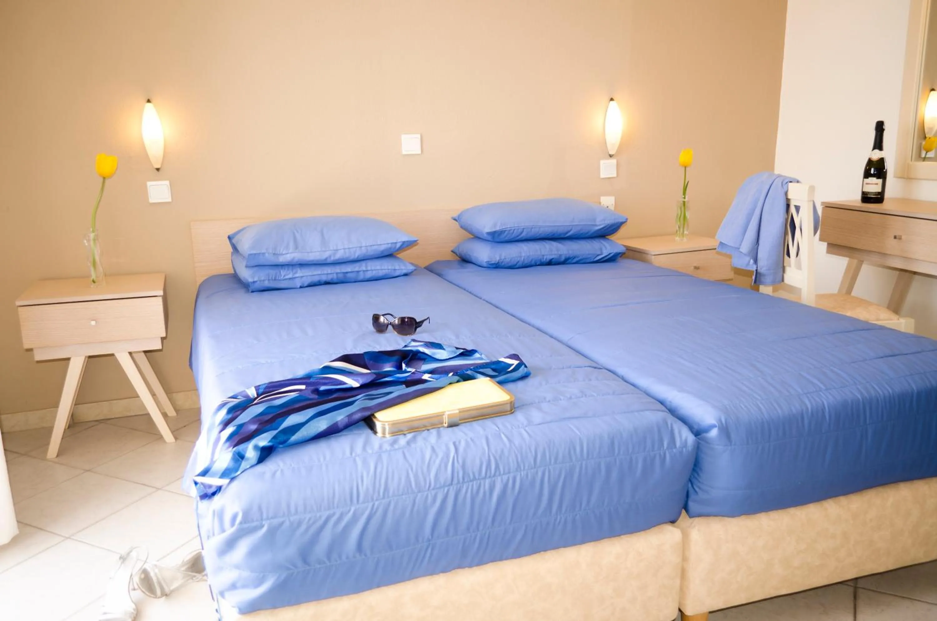 Bed in Stratos Hotel