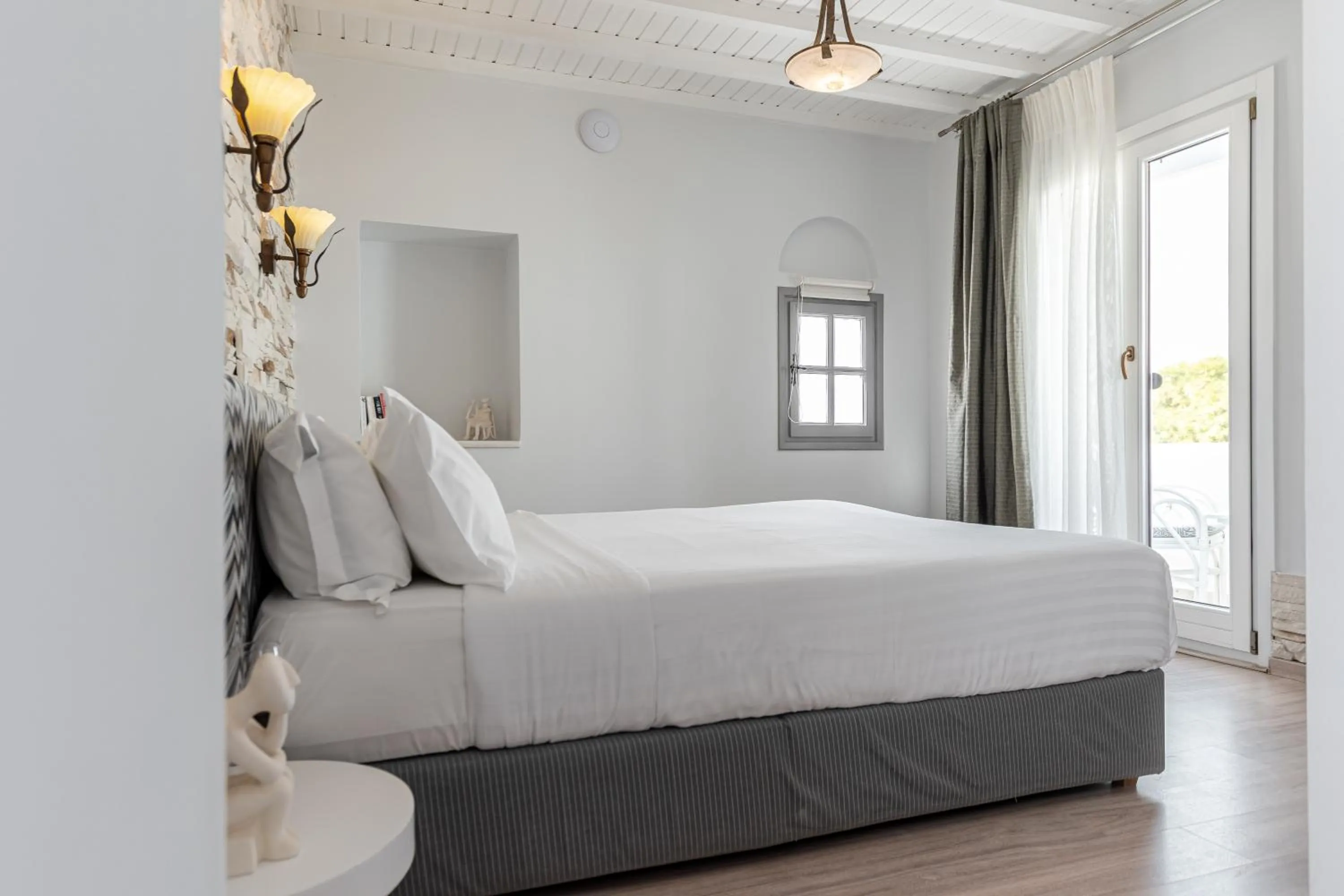 Bed in Galaxy Hotel Naxos