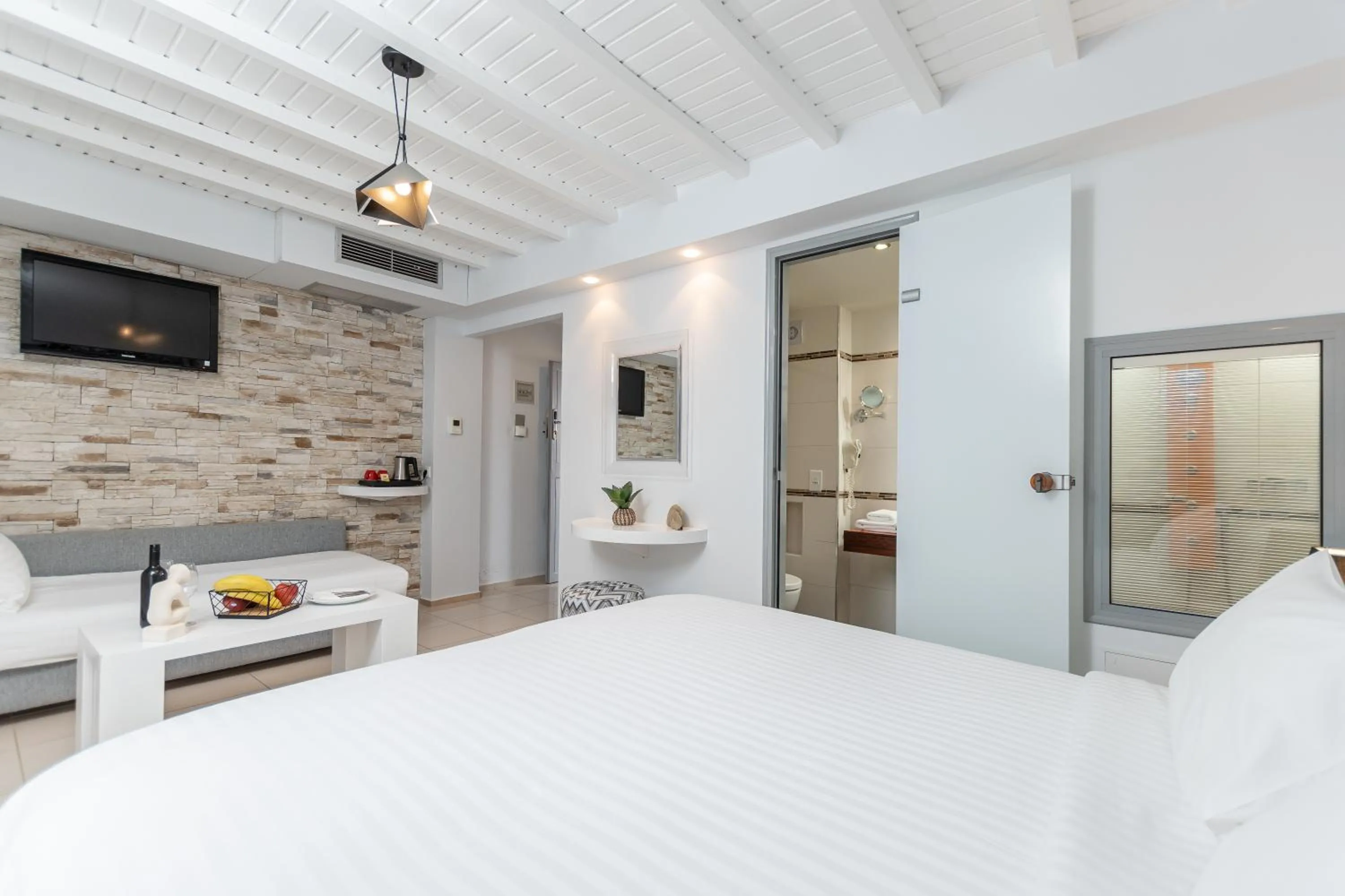 Bed in Galaxy Hotel Naxos