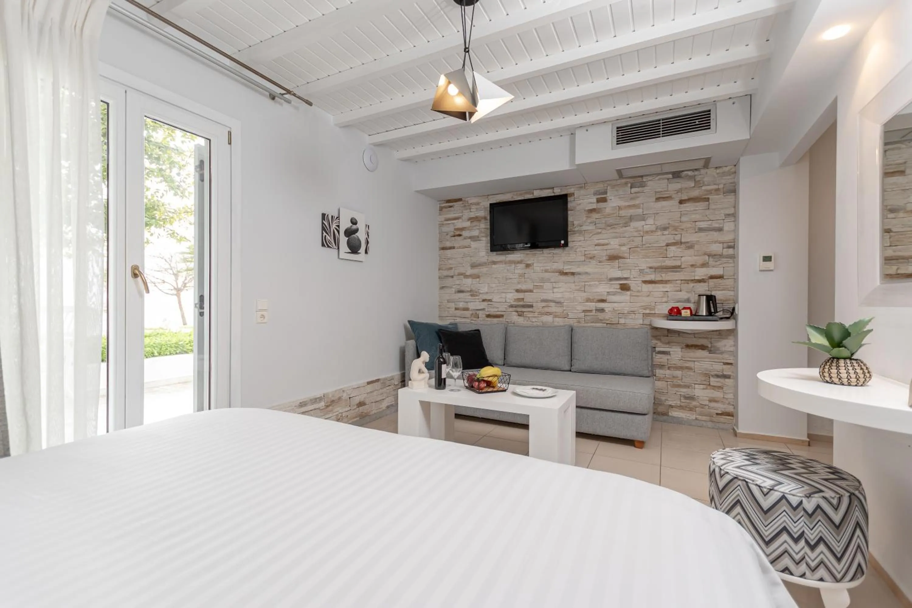 Bed in Galaxy Hotel Naxos