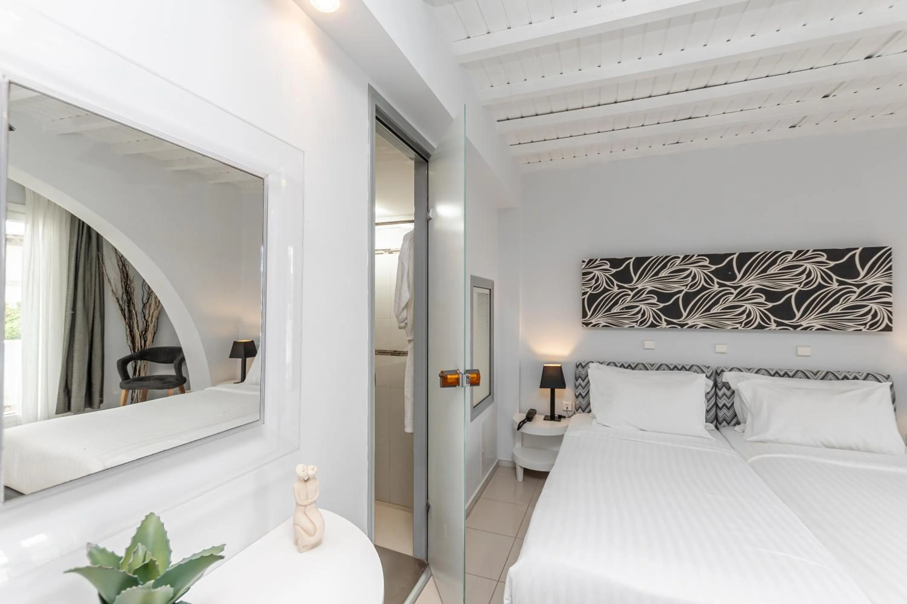 Bed in Galaxy Hotel Naxos