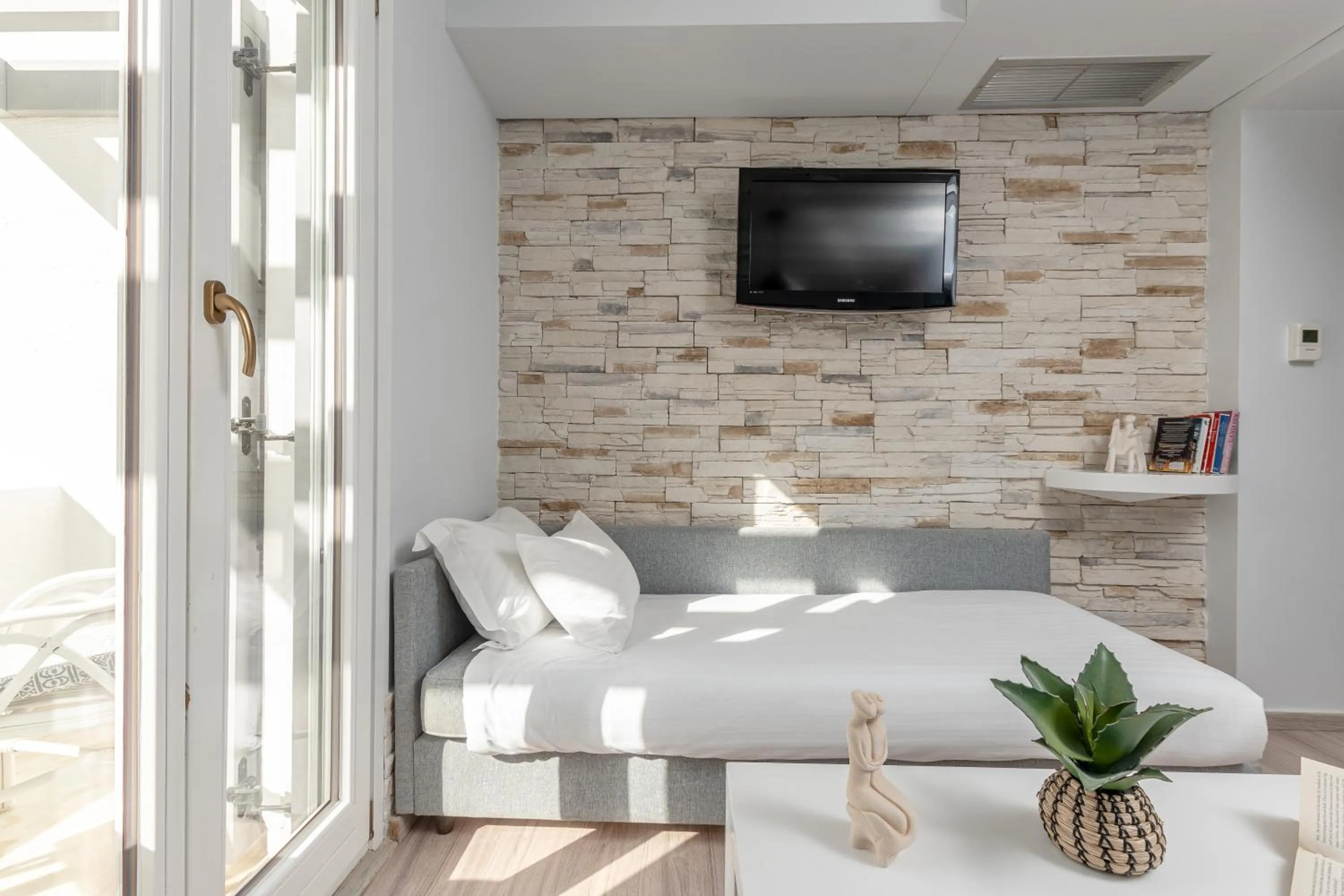 Bed in Galaxy Hotel Naxos