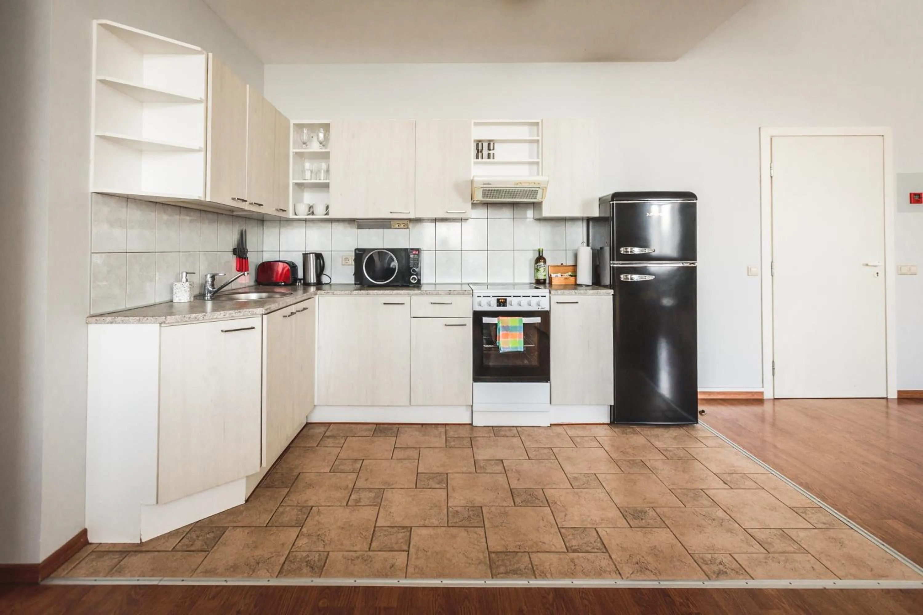 kitchen in Bearsleys Downtown Apartments