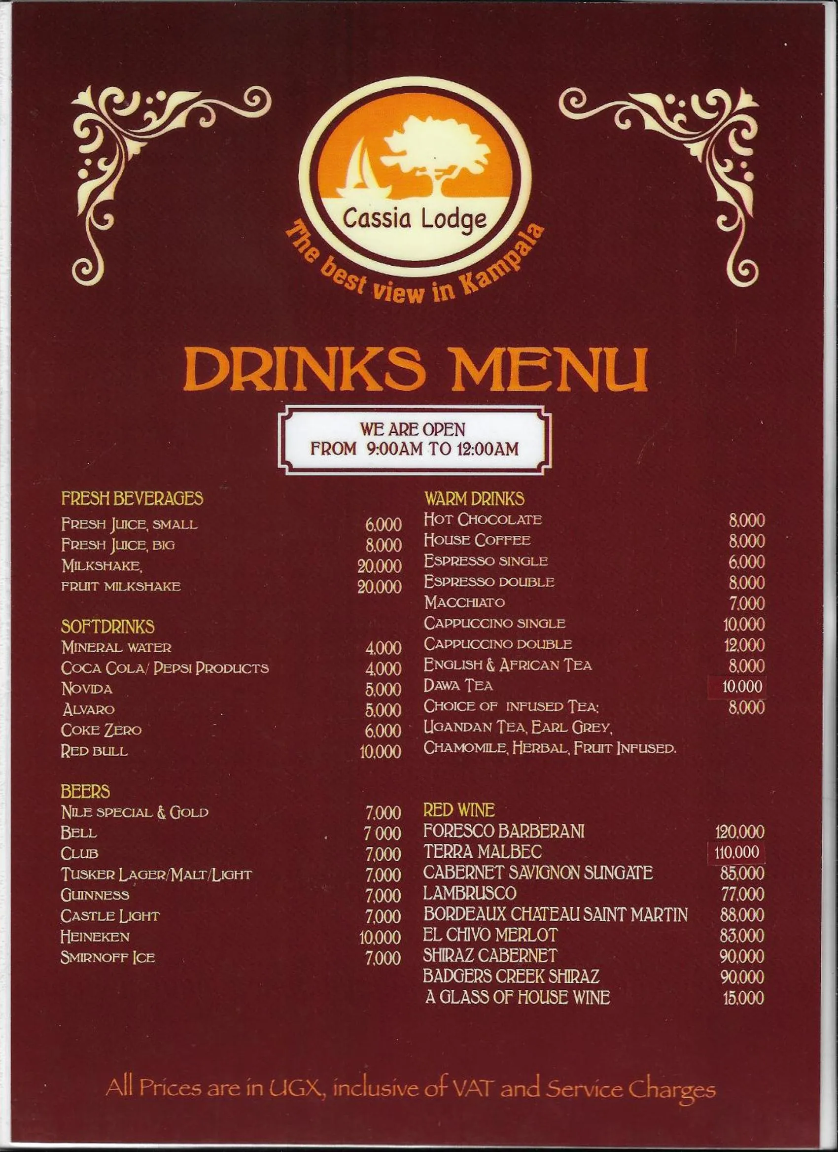 Drinks in Cassia Lodge