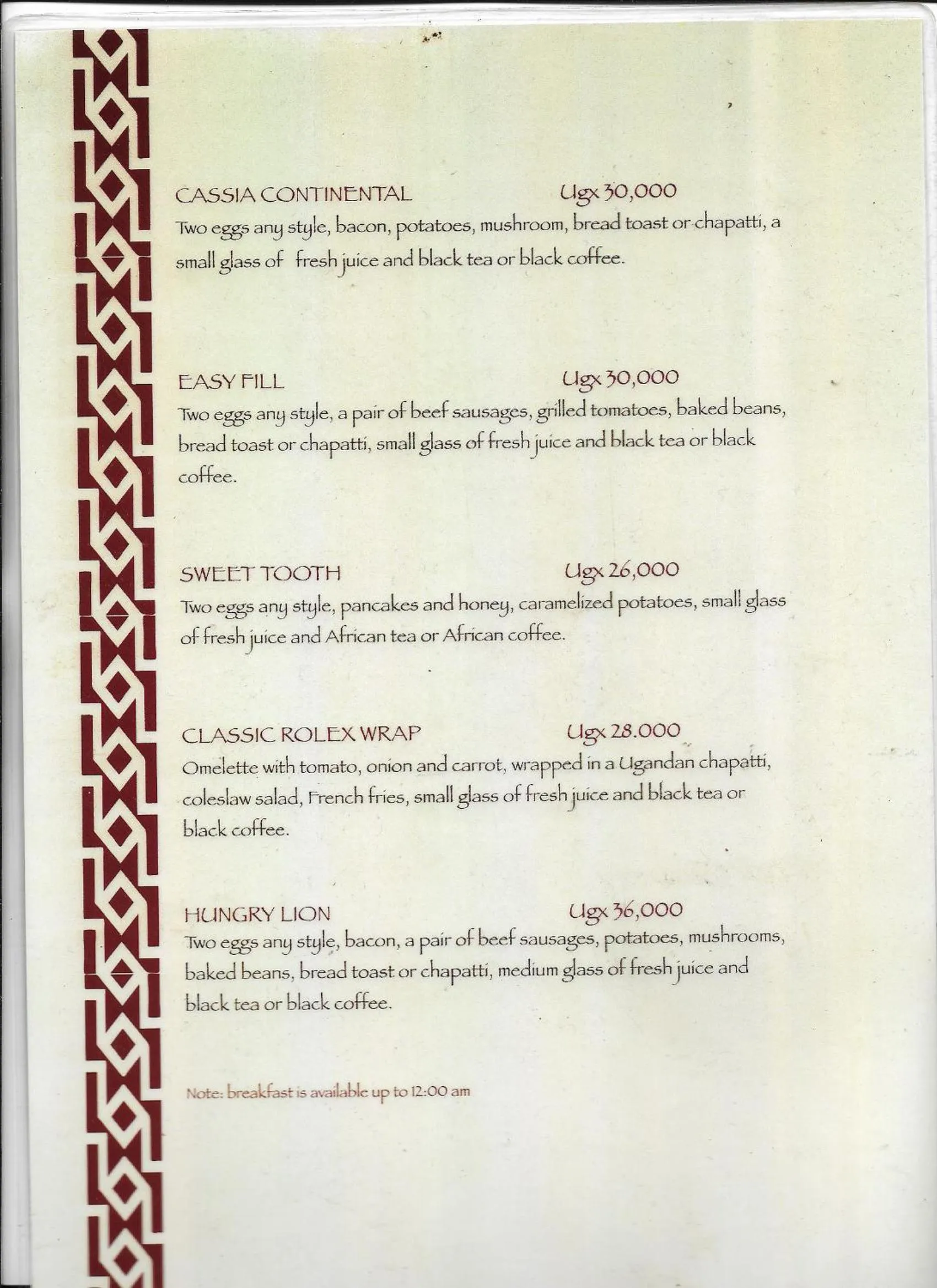 Breakfast in Cassia Lodge