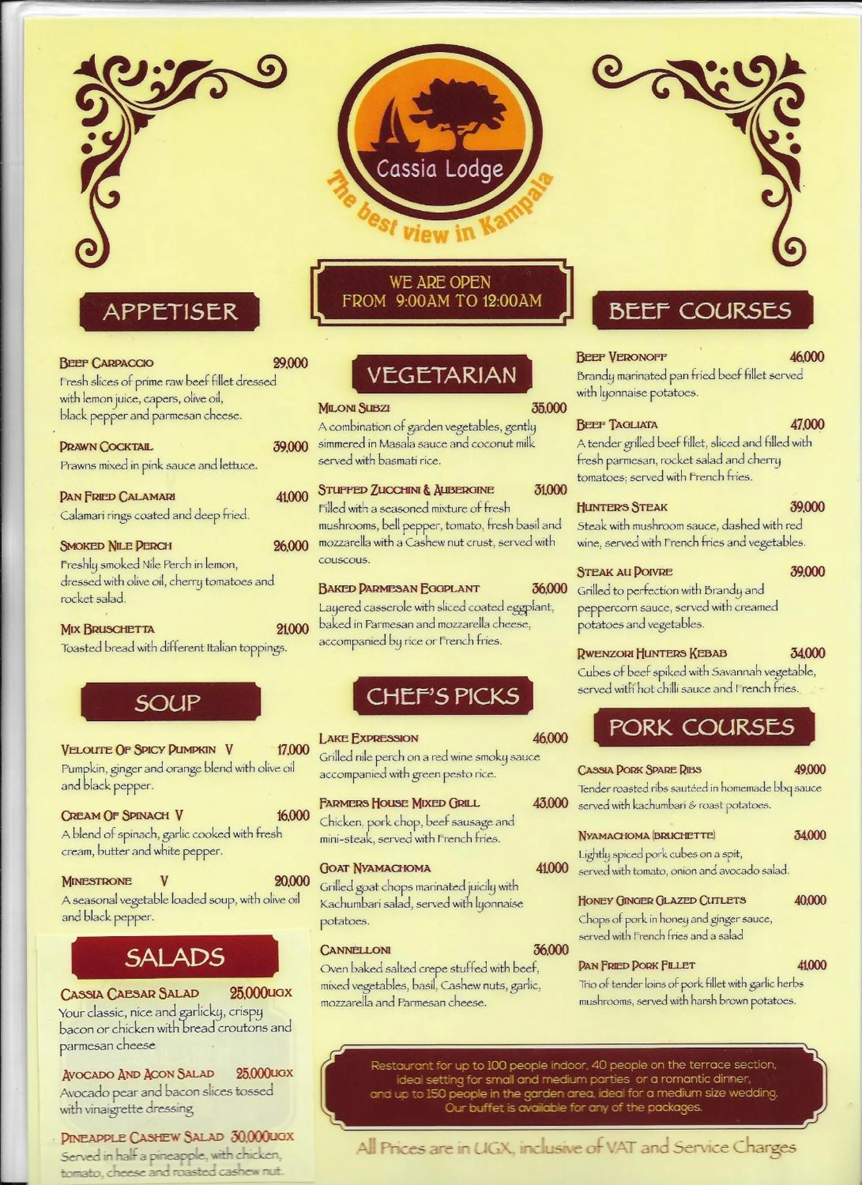 Meals in Cassia Lodge