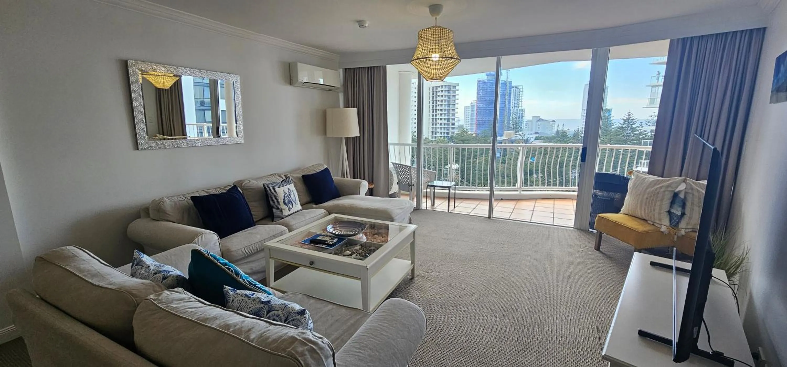 Living room in Broadbeach Holiday Apartments
