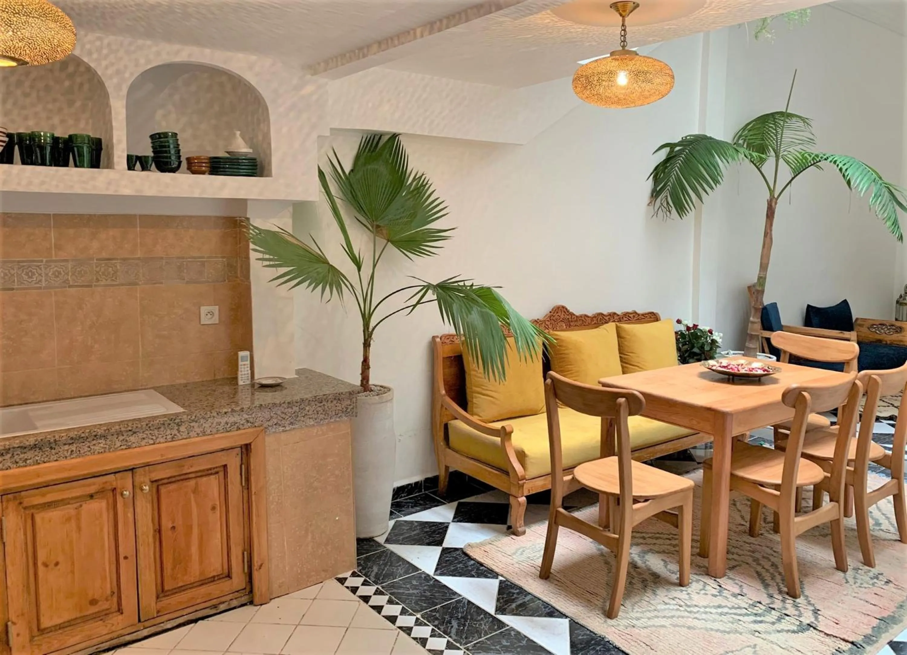 Kitchen or kitchenette in Riad with 3 Swimming Pools