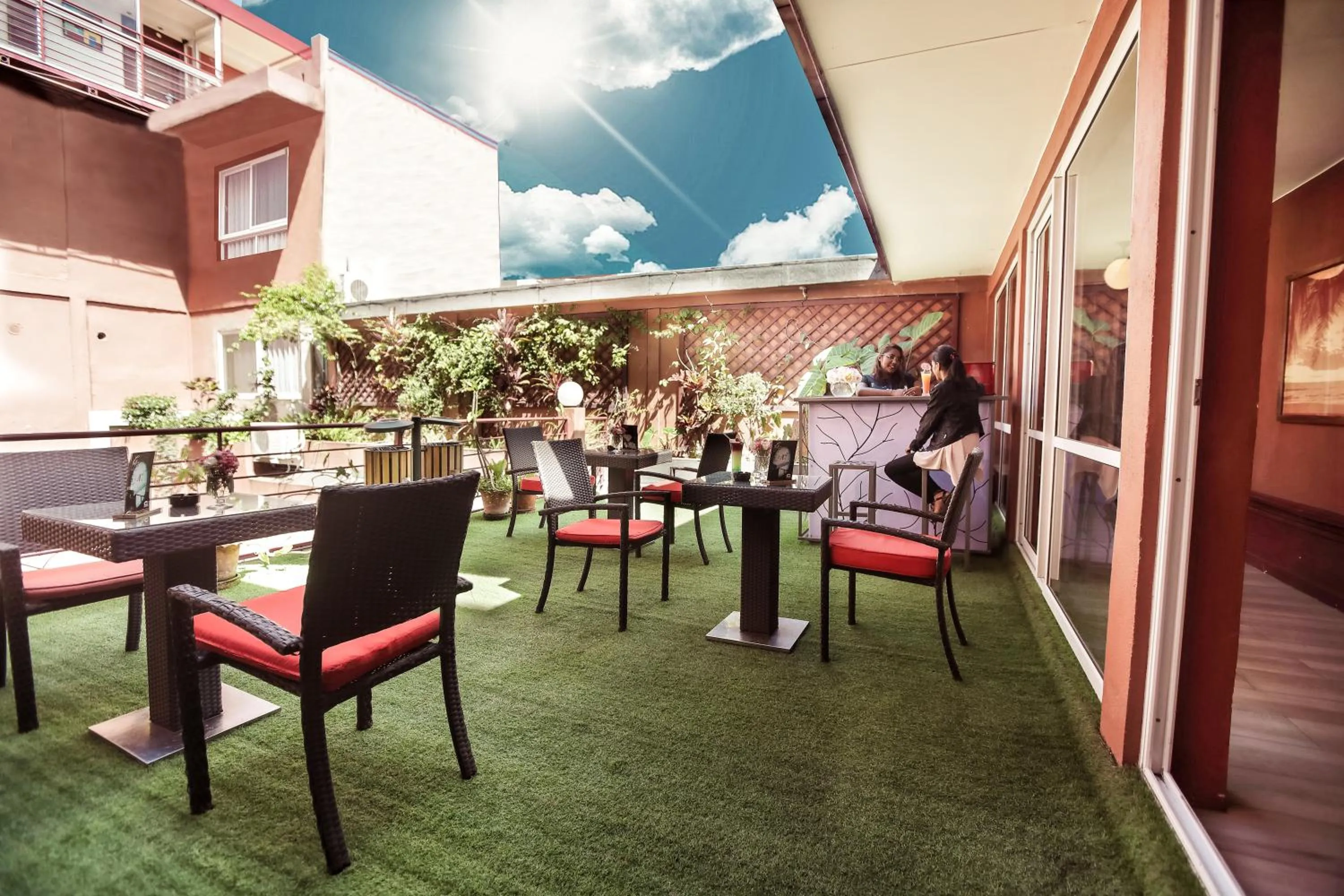 Patio in Le Grand Mellis Hôtel & Spa