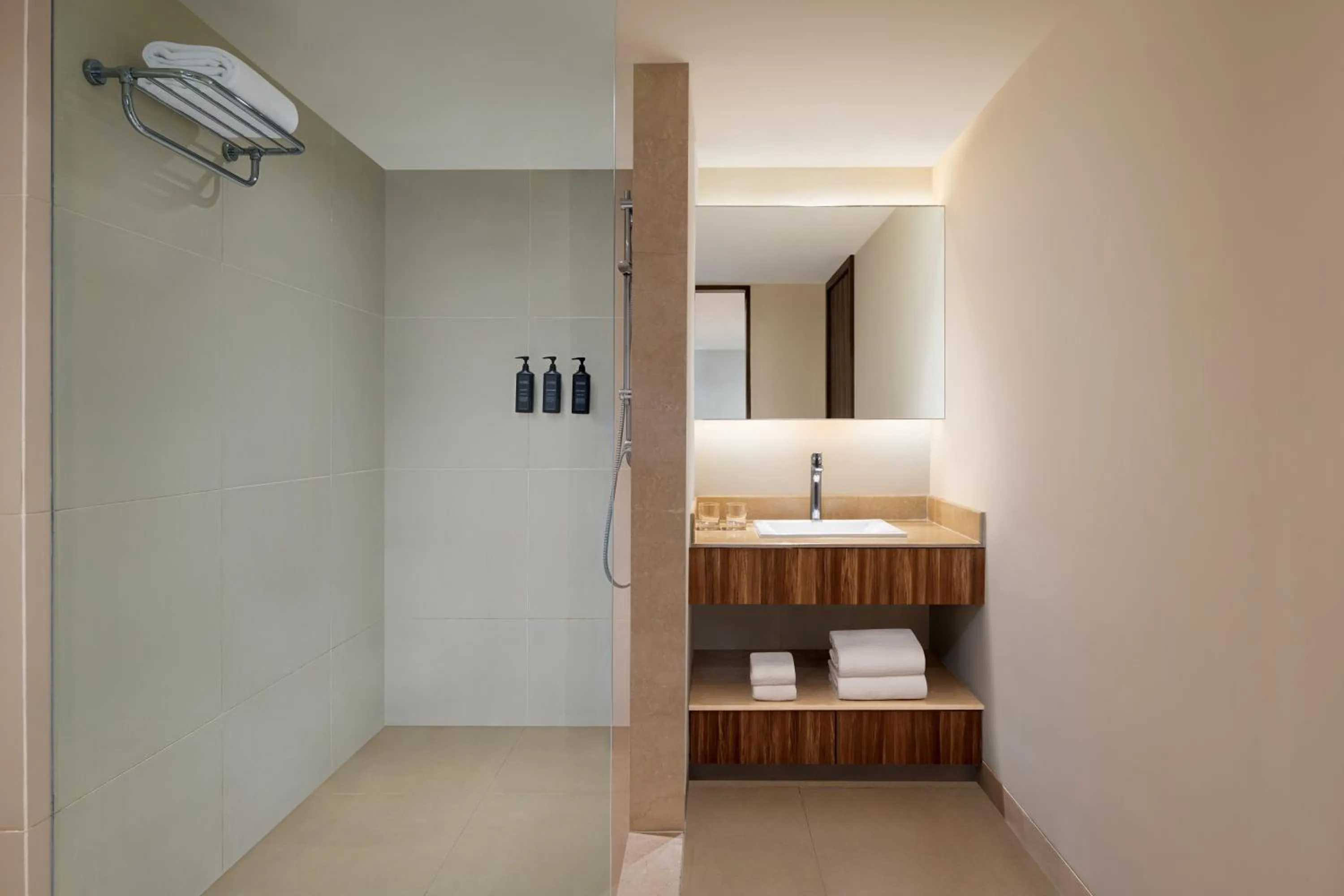 Bathroom, Bed in Sheraton Hyderabad Hotel