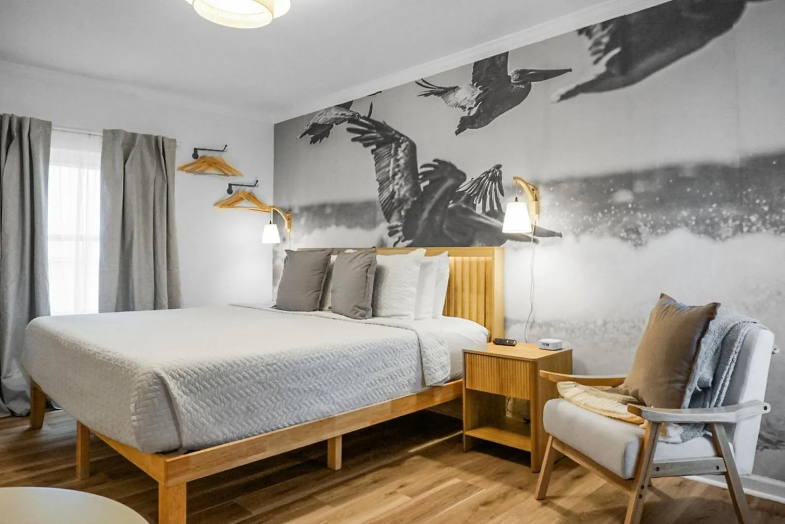 Bed in The Boardwalk Inn