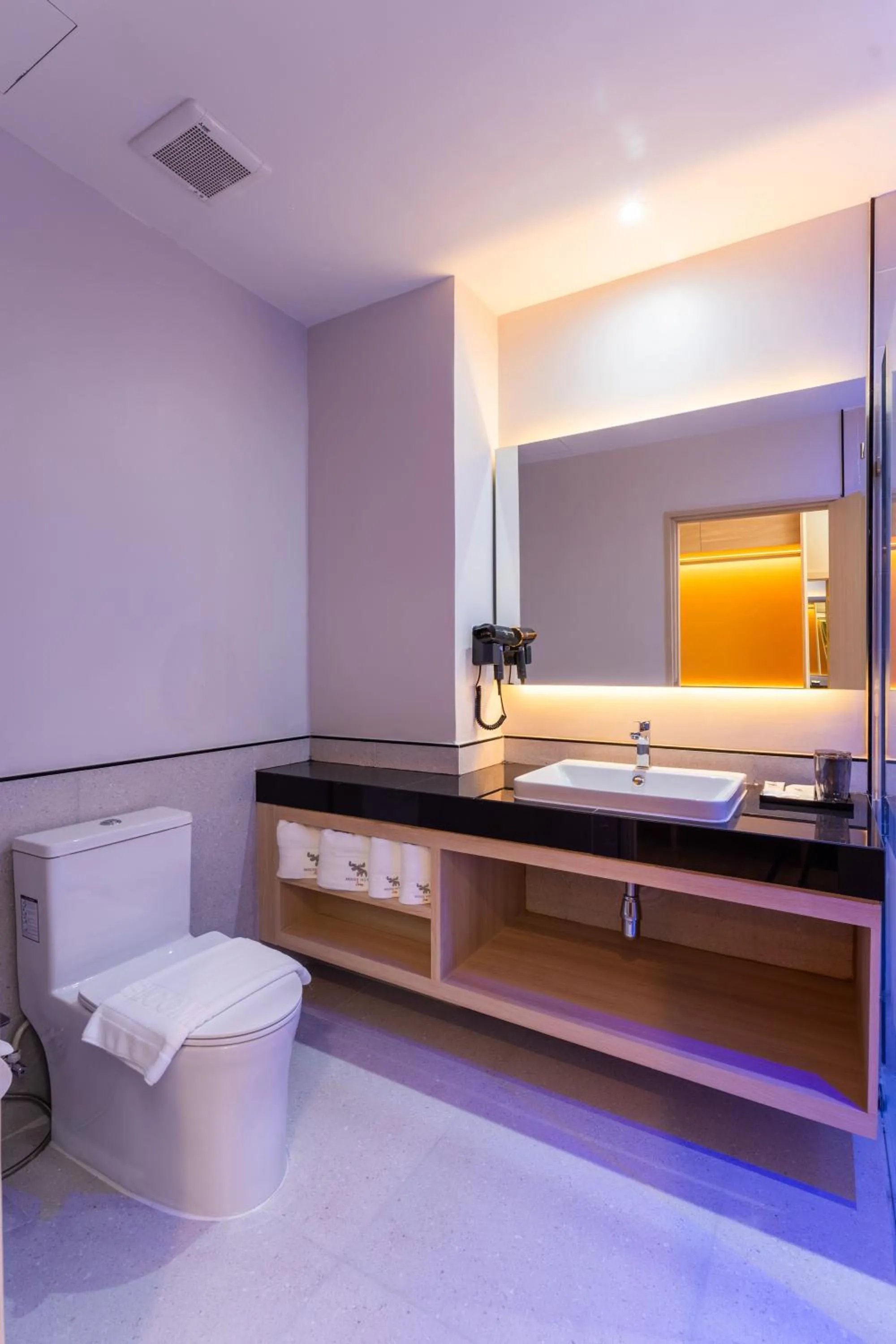 Toilet in Moose EASY Hotel