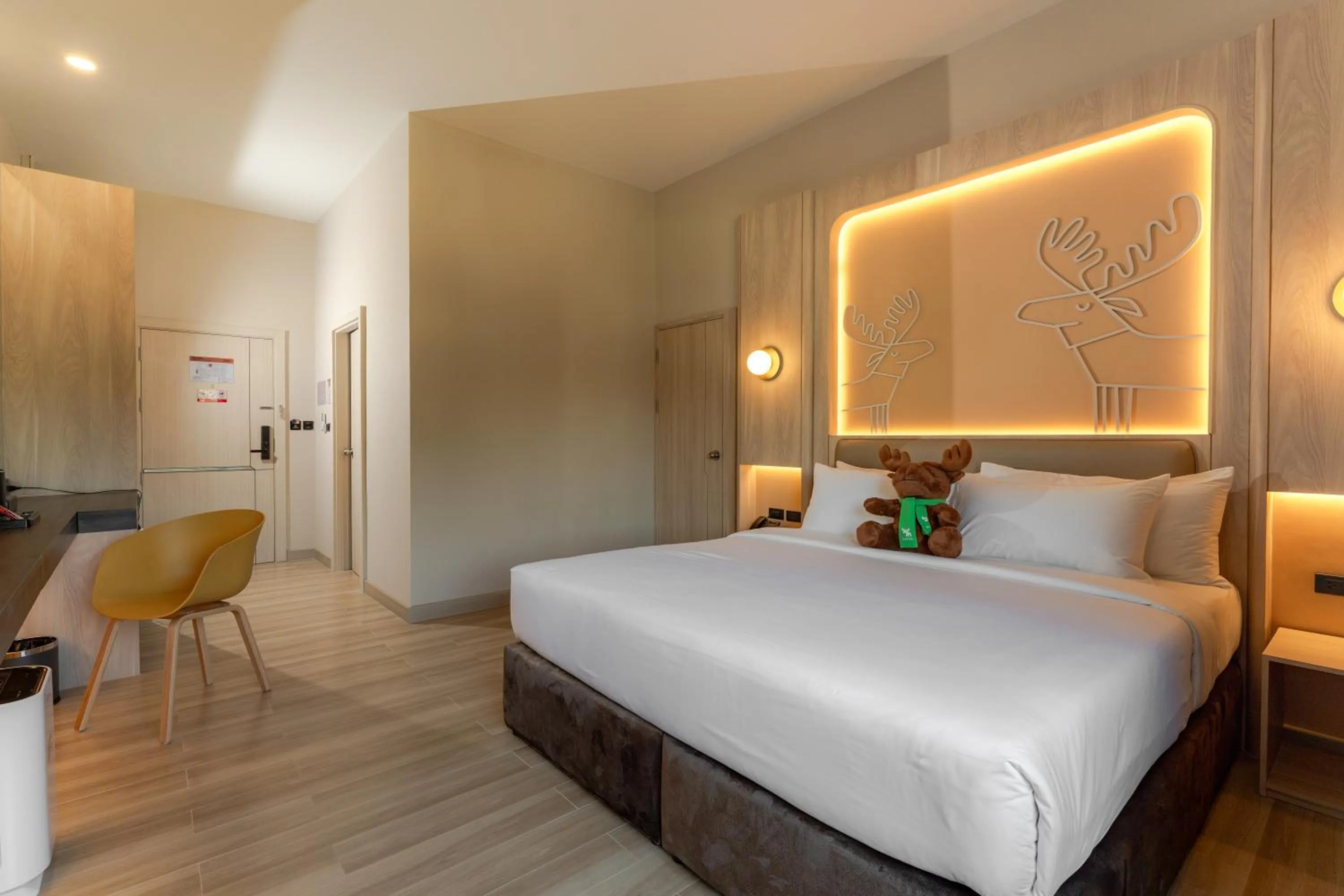 Bed in Moose EASY Hotel