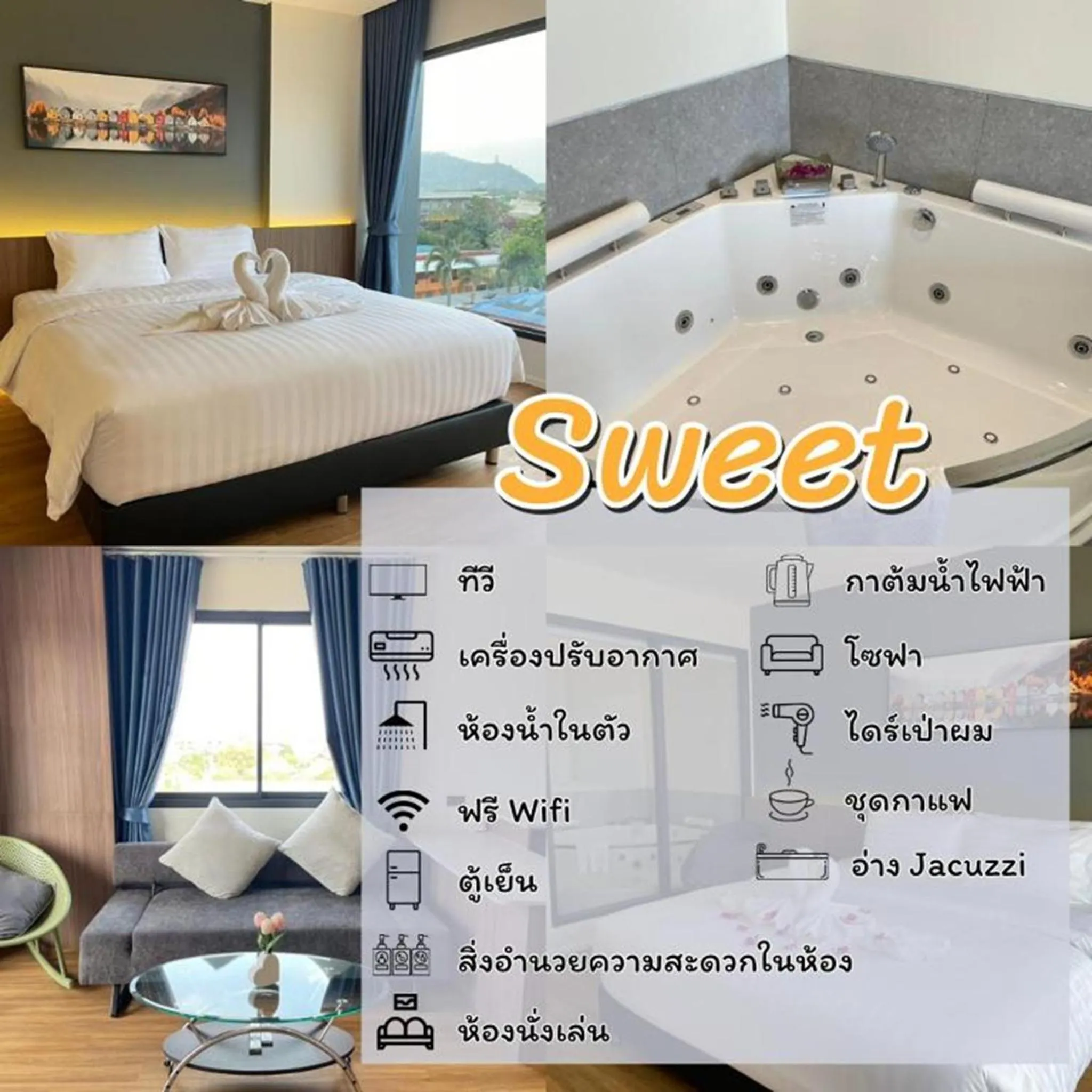 Photo of the whole room, Bed in The Richer Ratchaburi