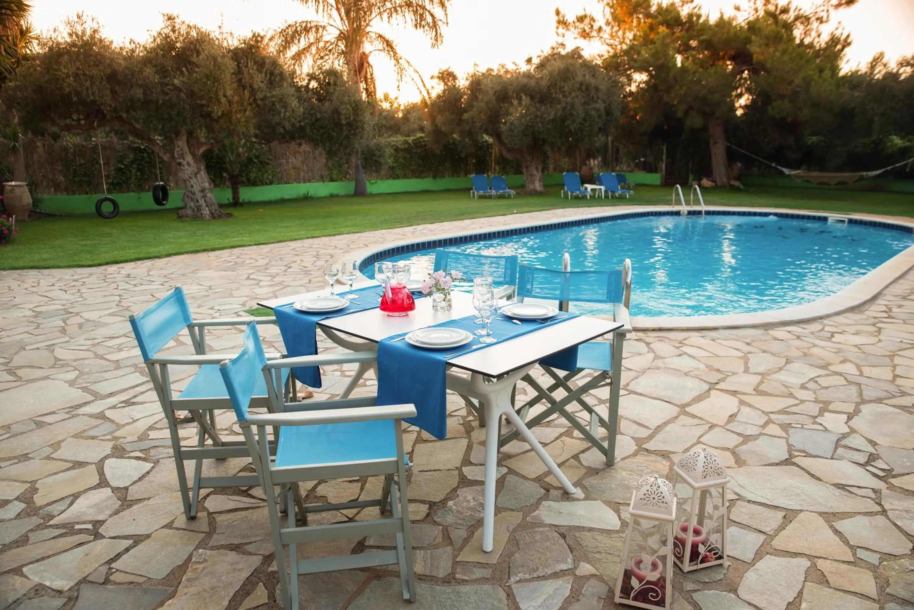 Pool view in Ibiscus Hotel Malia