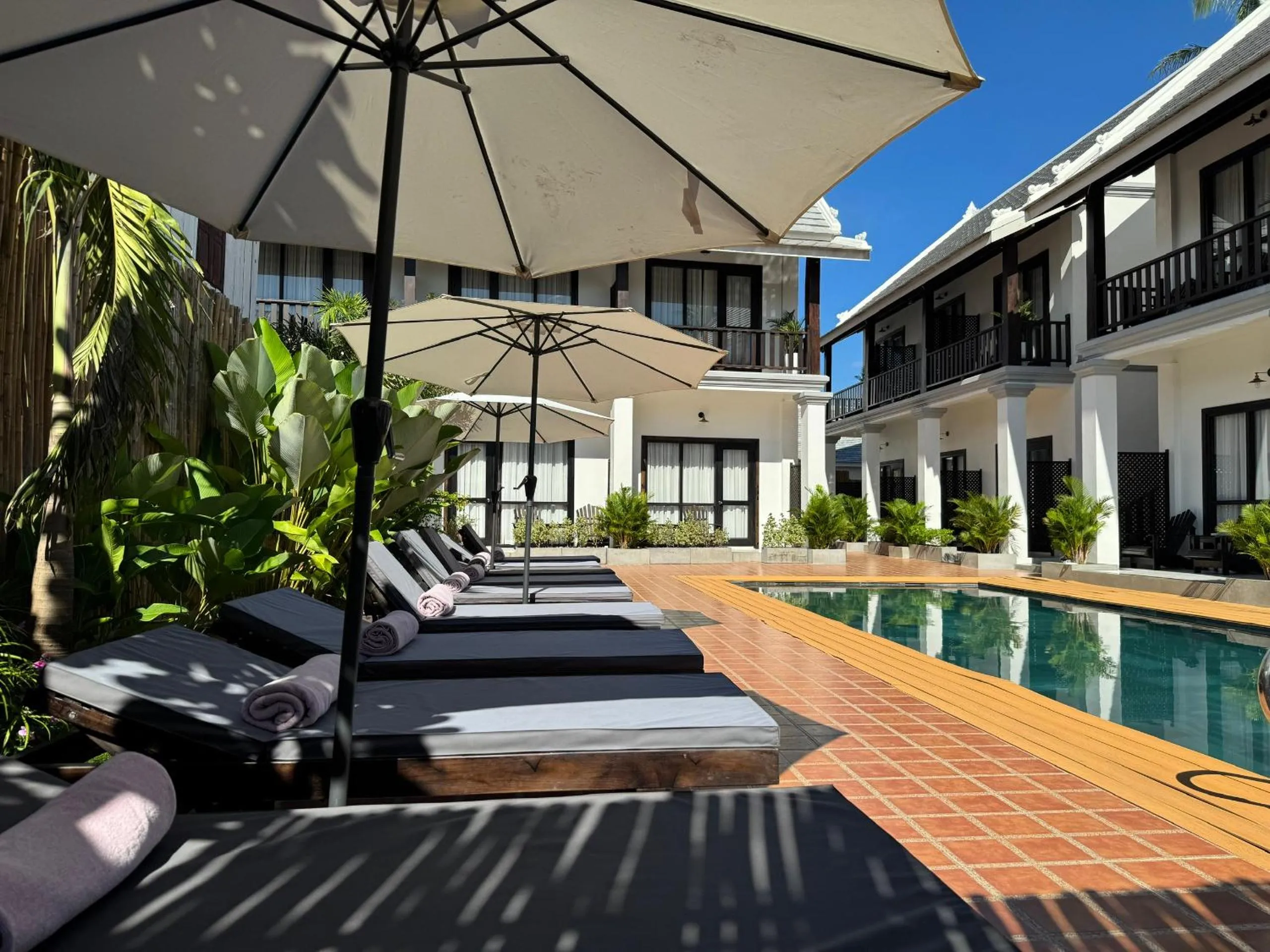 Swimming pool in Luang Prabang Vang Luang Hotel