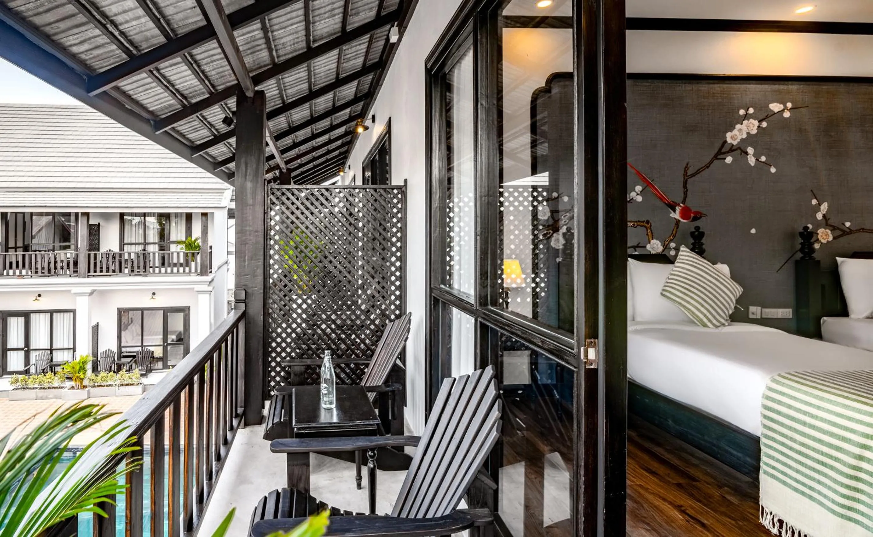 Balcony/Terrace, Bed in Luang Prabang Vang Luang Hotel