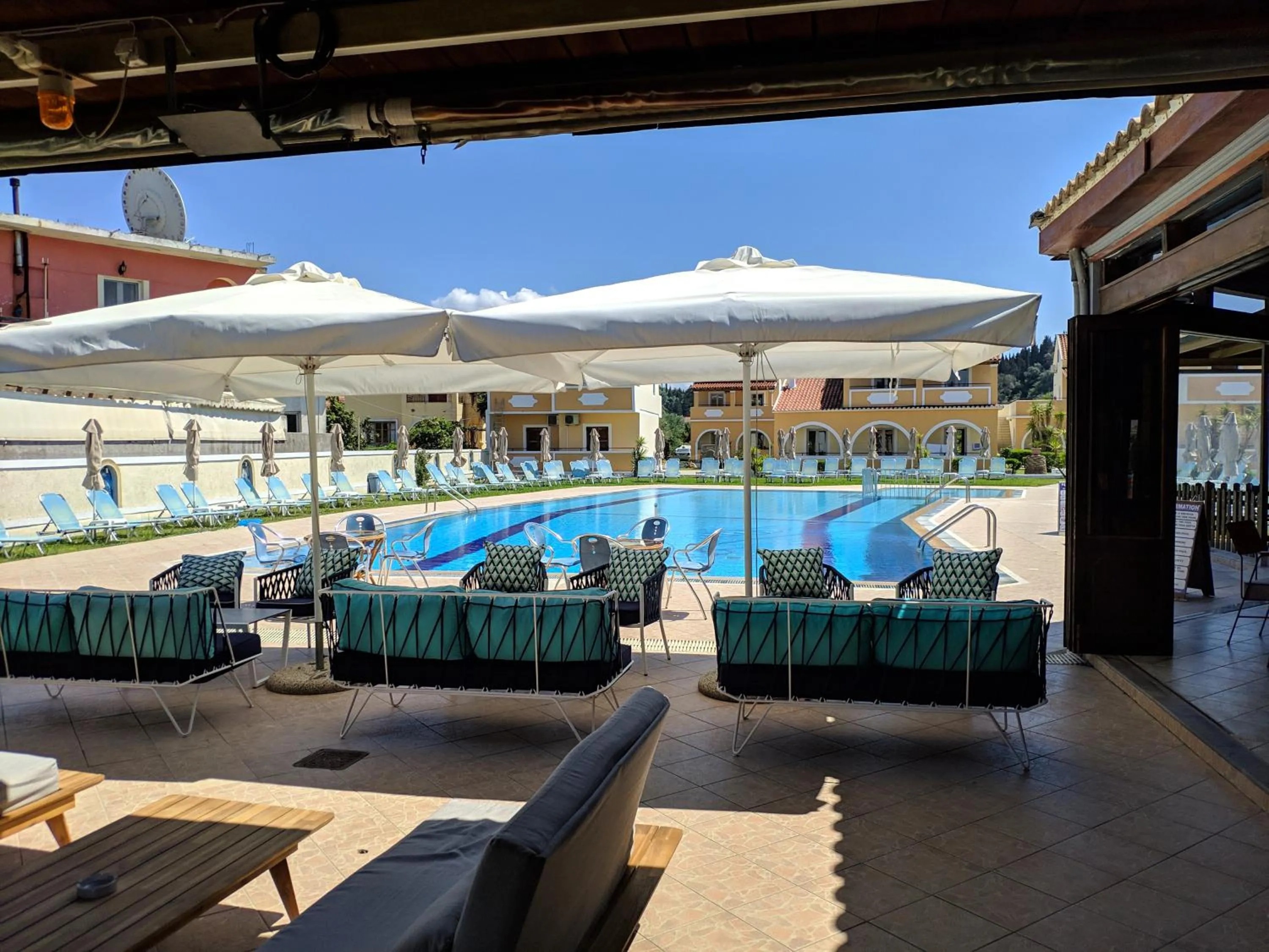 Pool view in Tondoris Apartments