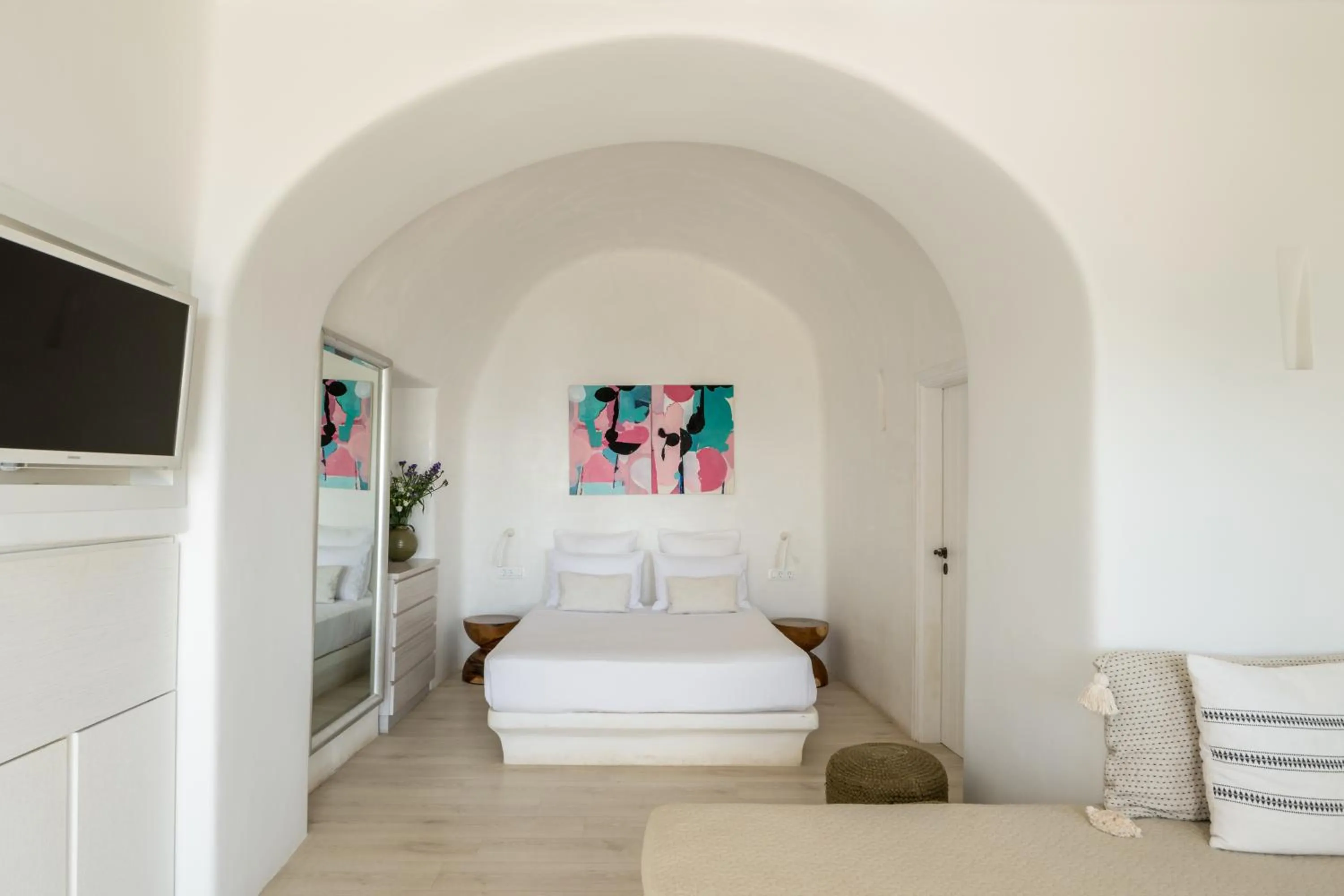 Bed in Porto Fira Suites