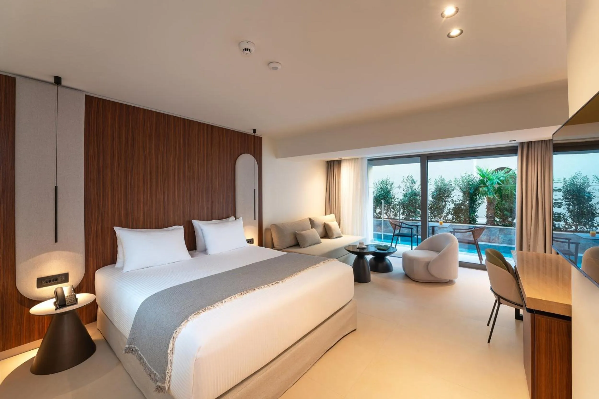 Patio, Bed in Alizo Comfort Chic Stay Rhodes - Adults Only