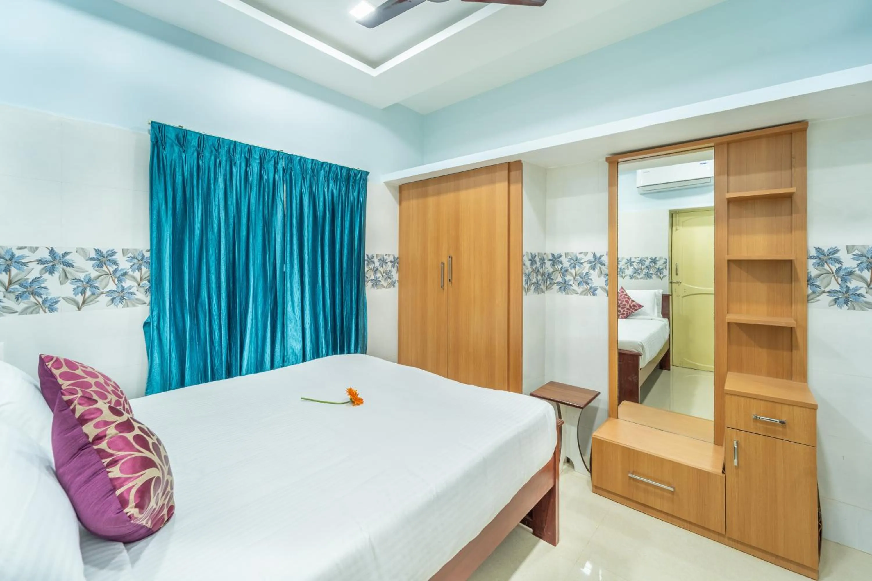 wardrobe, Bed in Sam Residency