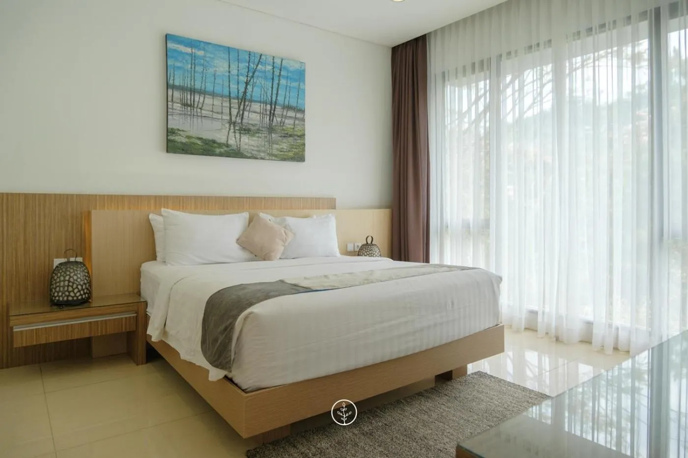 Bed in Hikari Hill View Villa 7 bedrooms with a private swimming pool