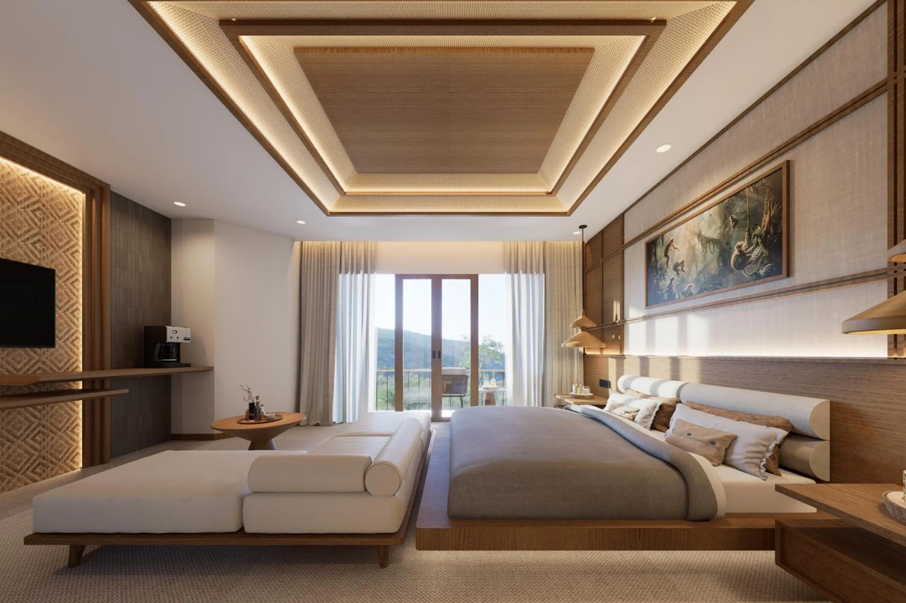 Bed in Anumana Ubud Hotel