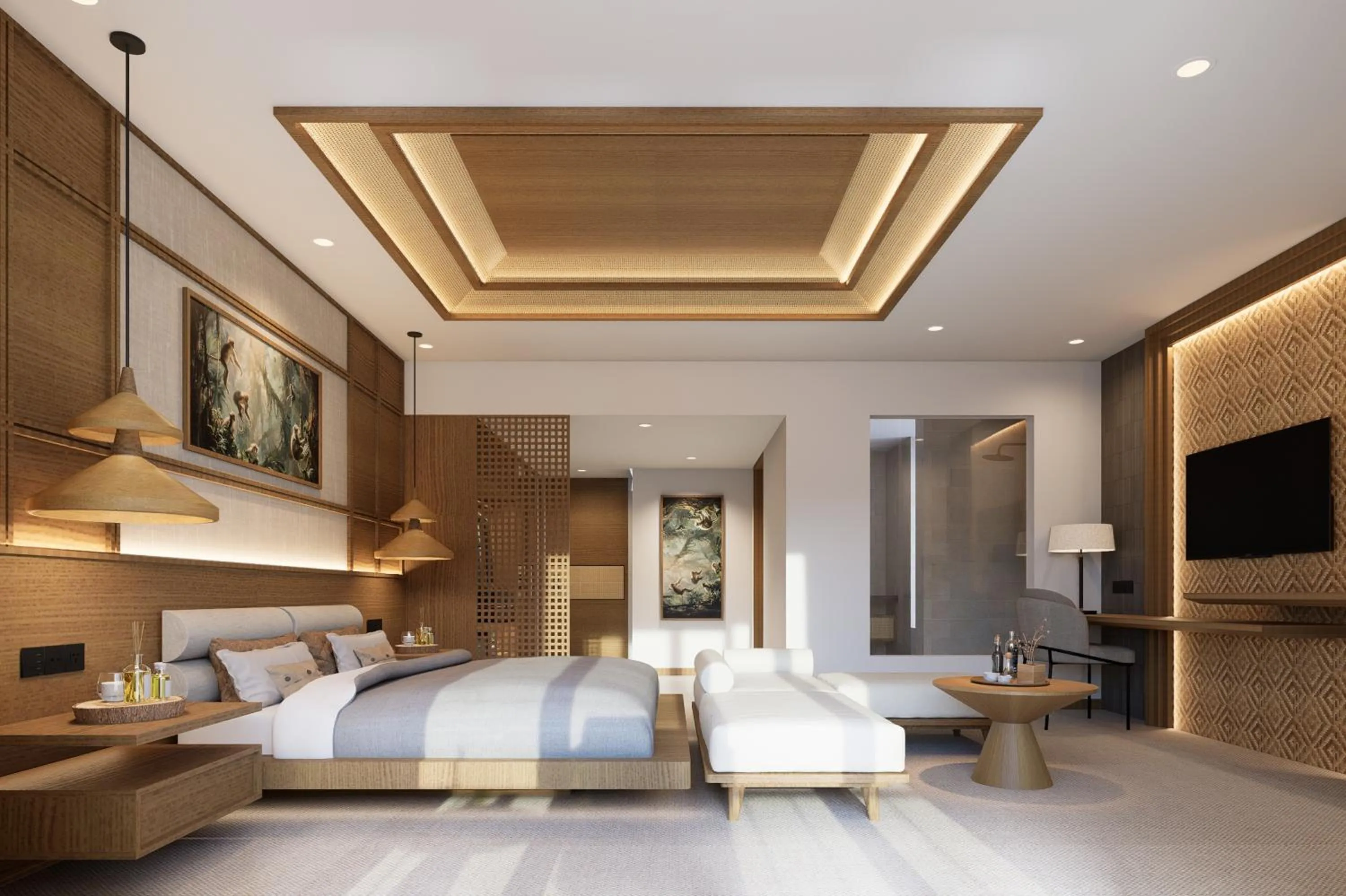 Bed in Anumana Ubud Hotel