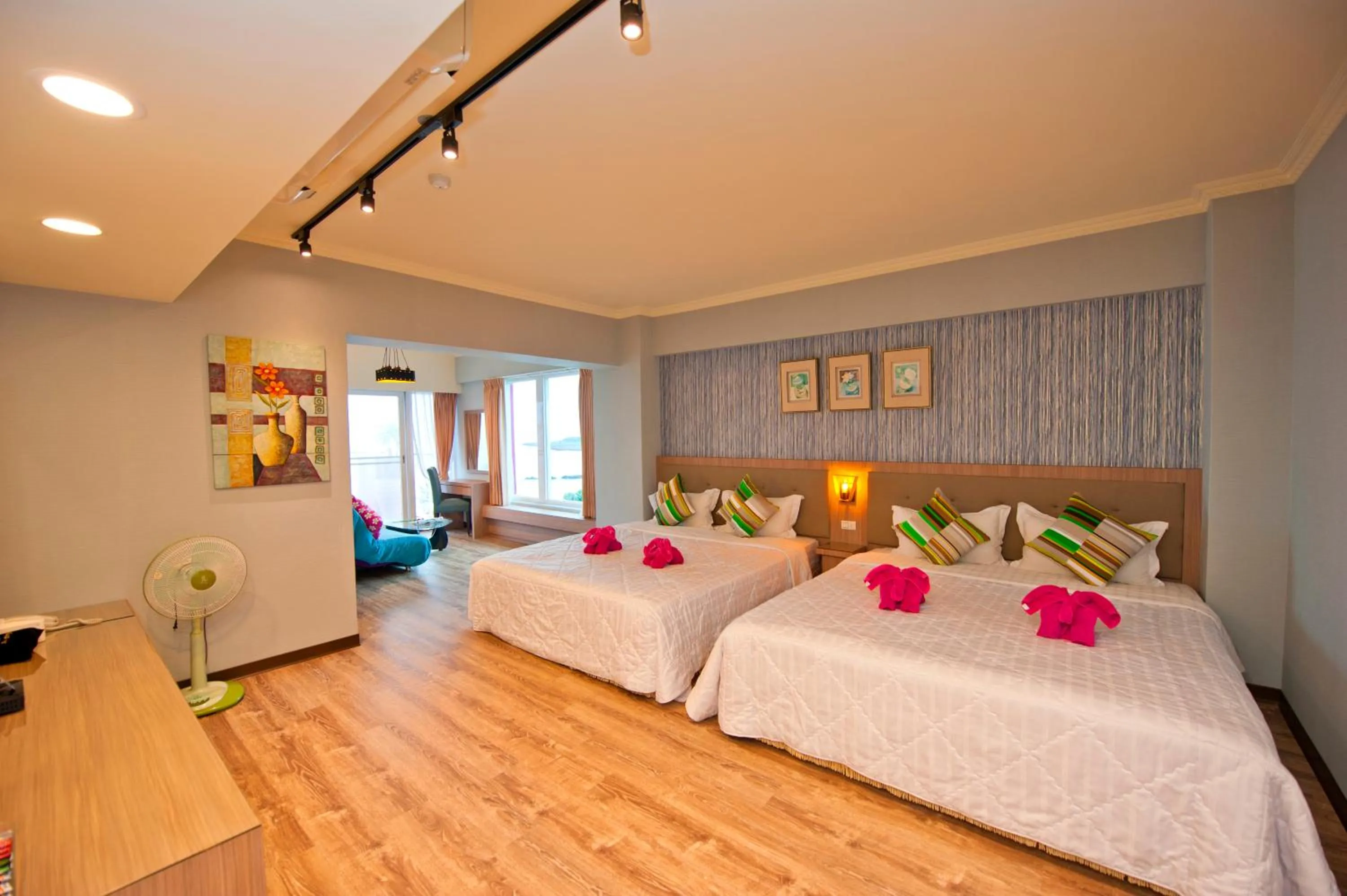 Bed in 墾丁品喬旅店