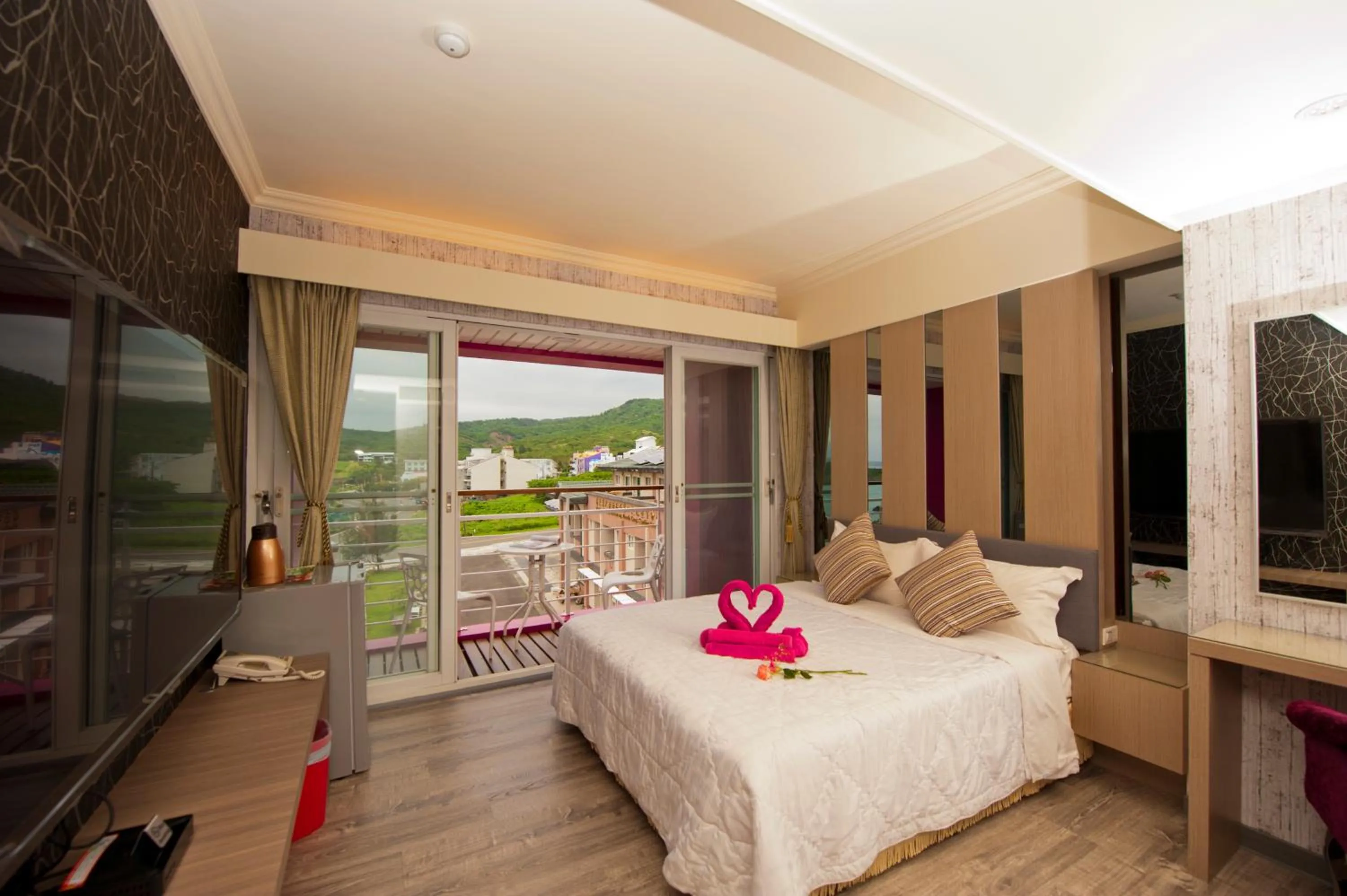 Bed in 墾丁品喬旅店