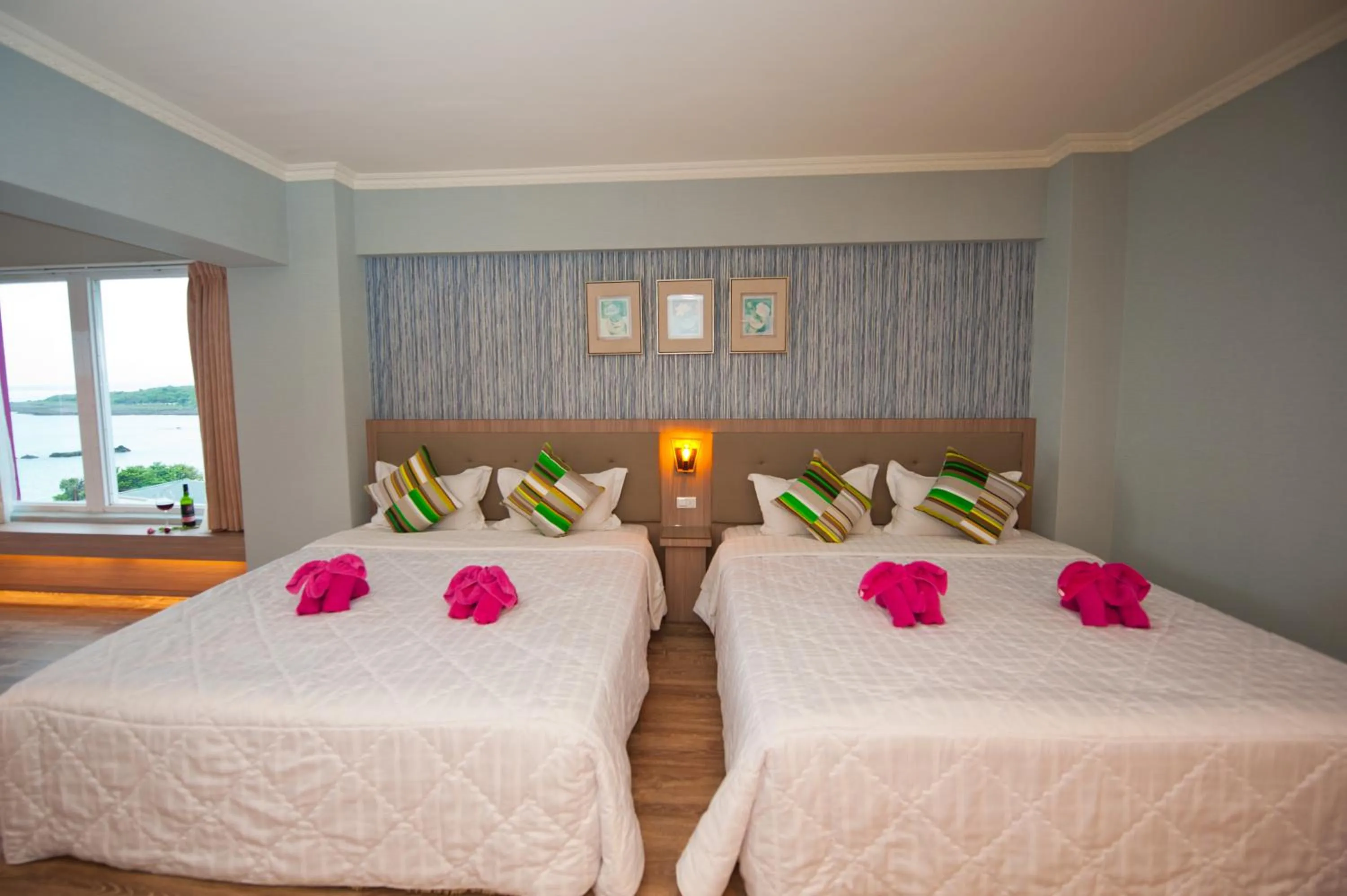 Bed in 墾丁品喬旅店