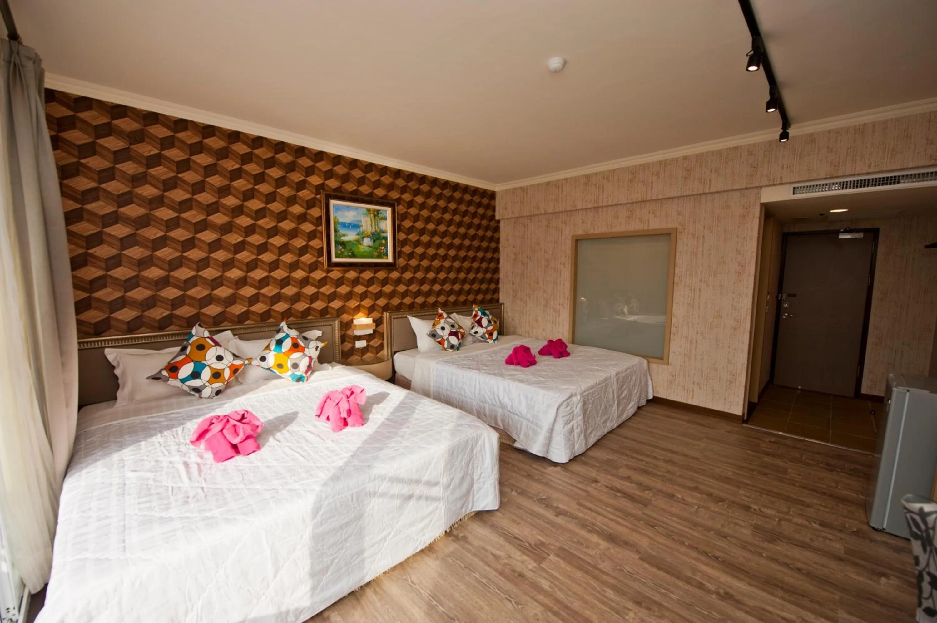 Bed in 墾丁品喬旅店