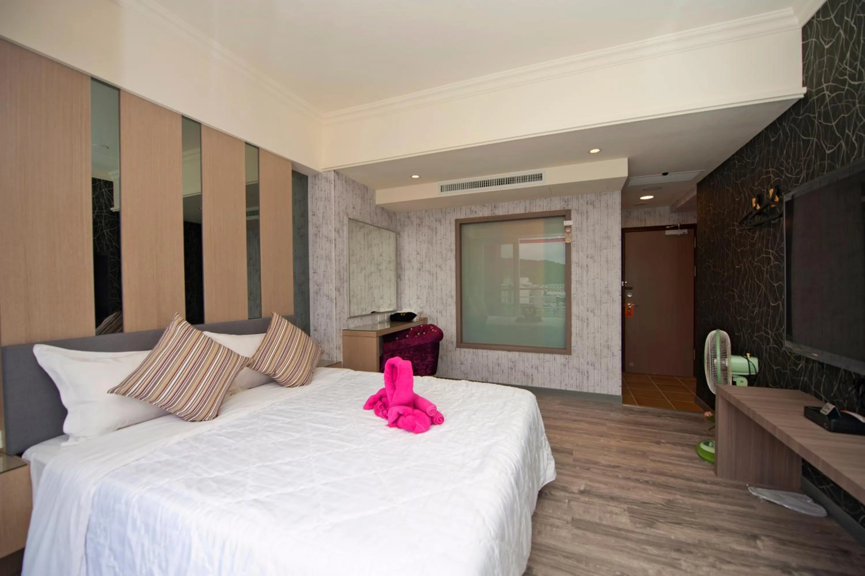 Bed in 墾丁品喬旅店