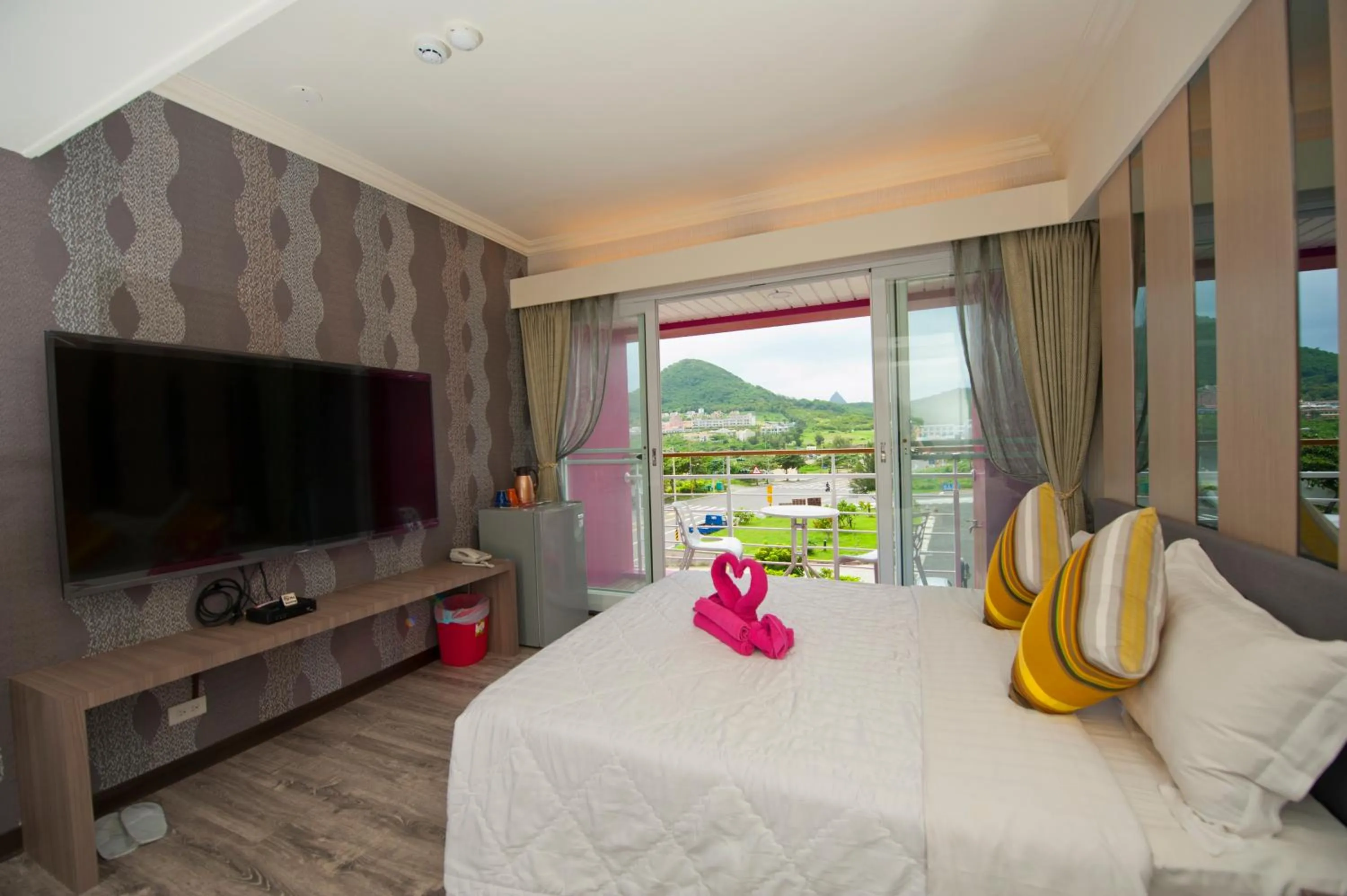 Bed in 墾丁品喬旅店