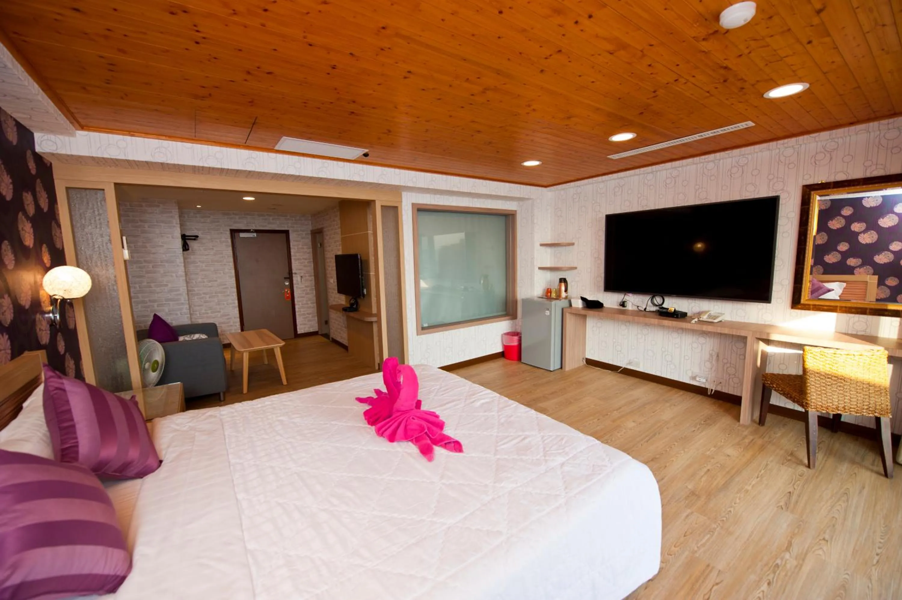 Bed in 墾丁品喬旅店