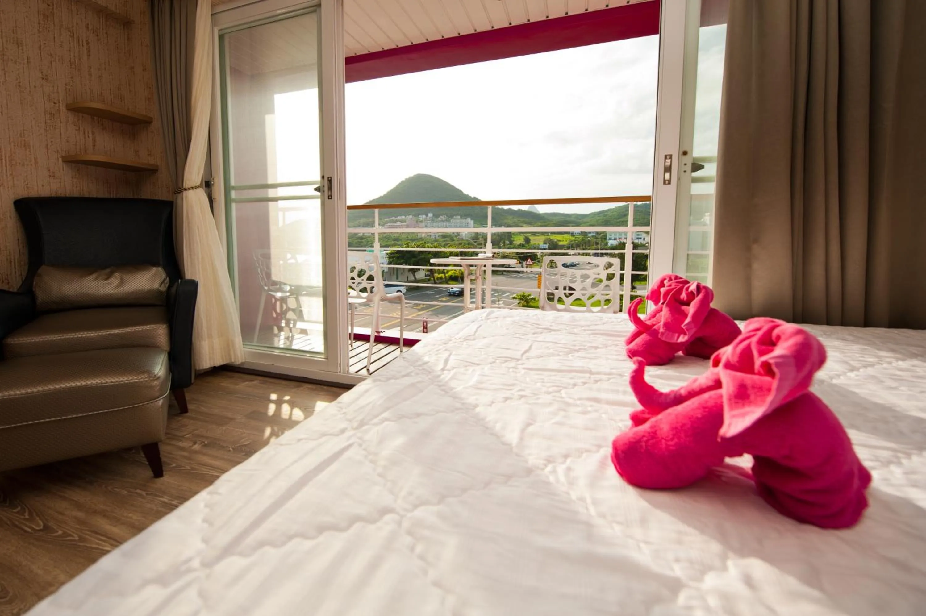 Bed in 墾丁品喬旅店