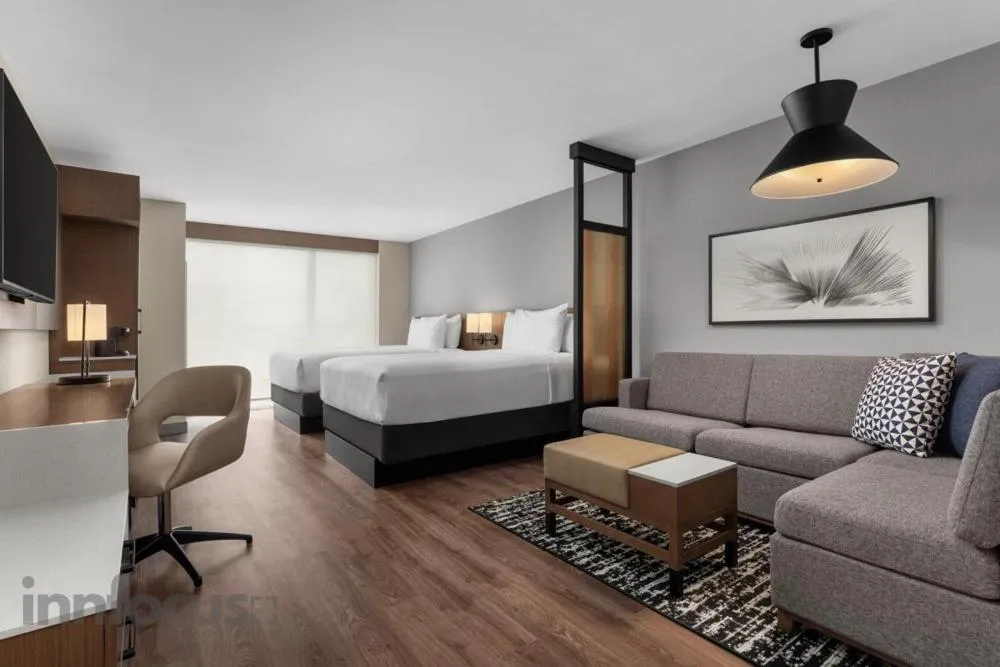 Seating area, Bed in Hyatt Place Mississauga / Airport Corp Center