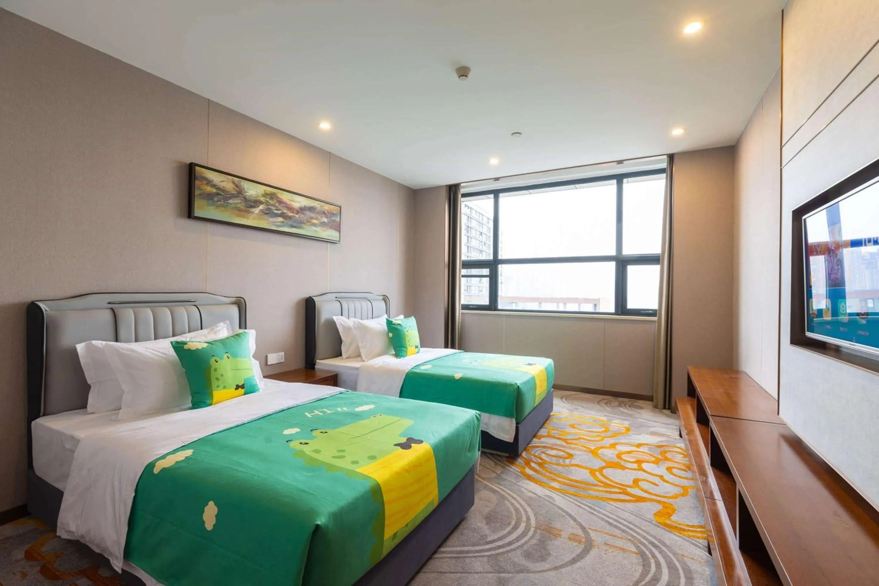 Photo of the whole room, Bed in Ramada Encore by Wyndham Jingzhou Shashi