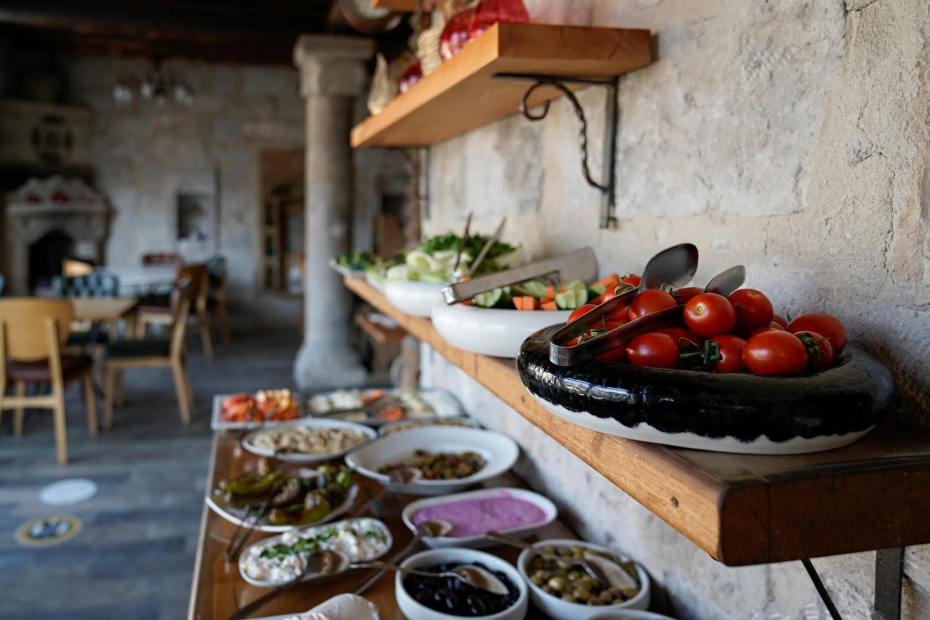 Buffet breakfast in Tekkaya Cave Hotel