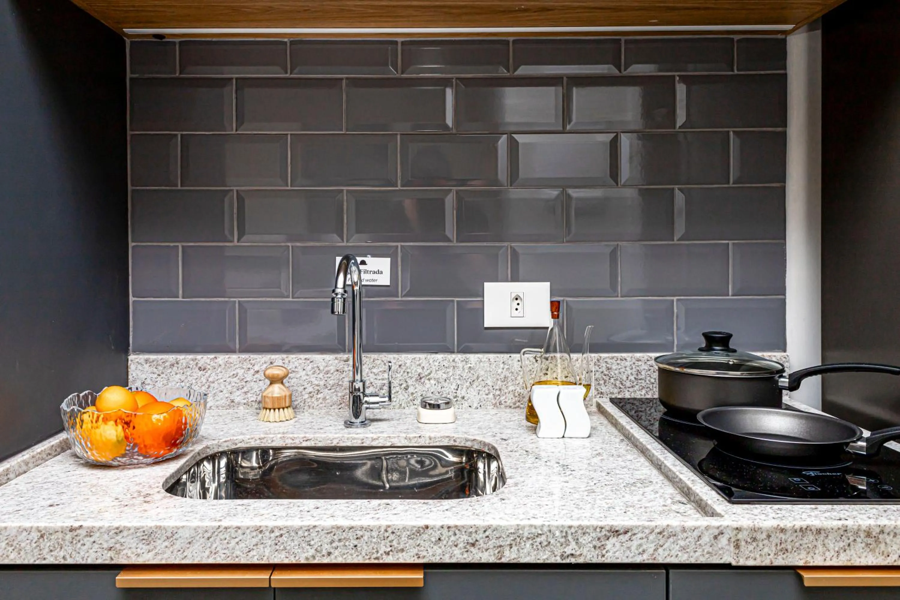 Kitchen or kitchenette in Charlie Santo Amaro - Piscina, Academia e Nota 9,2