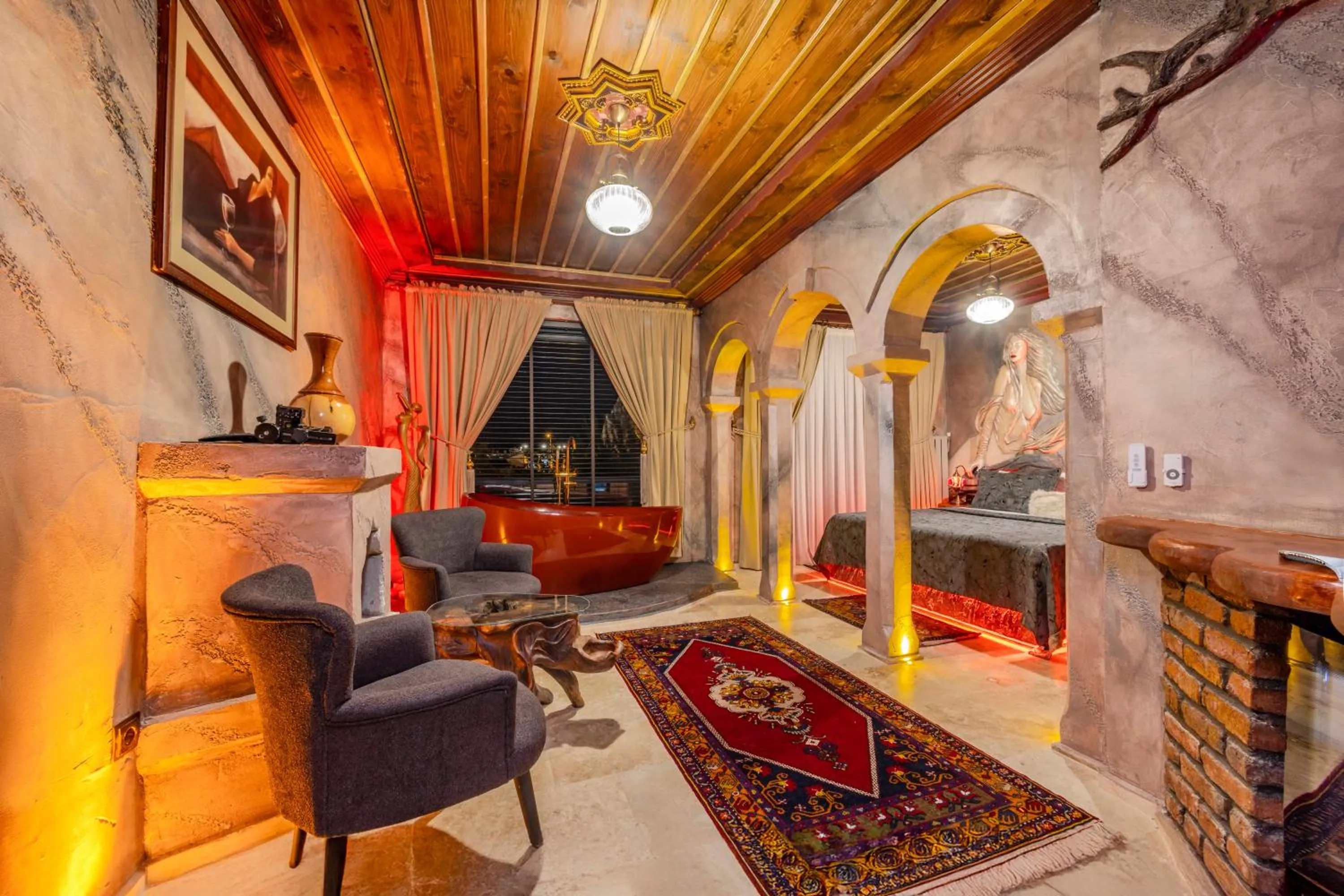 Living room, Bed in Historical Goreme House