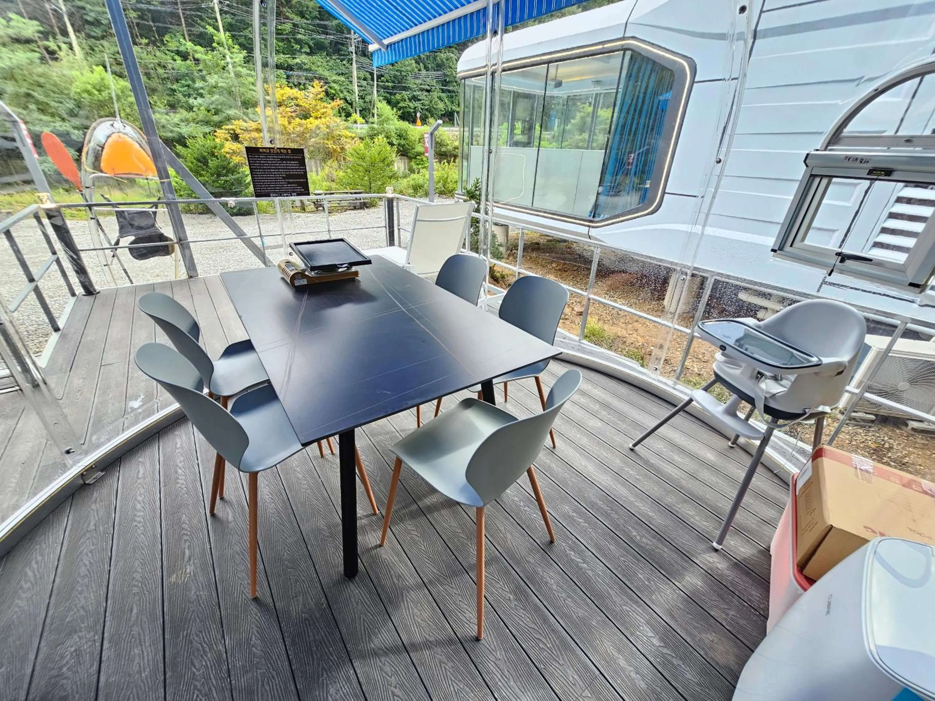 BBQ facilities in Galaxy X Hotel Type Caravan Glamping & Pension