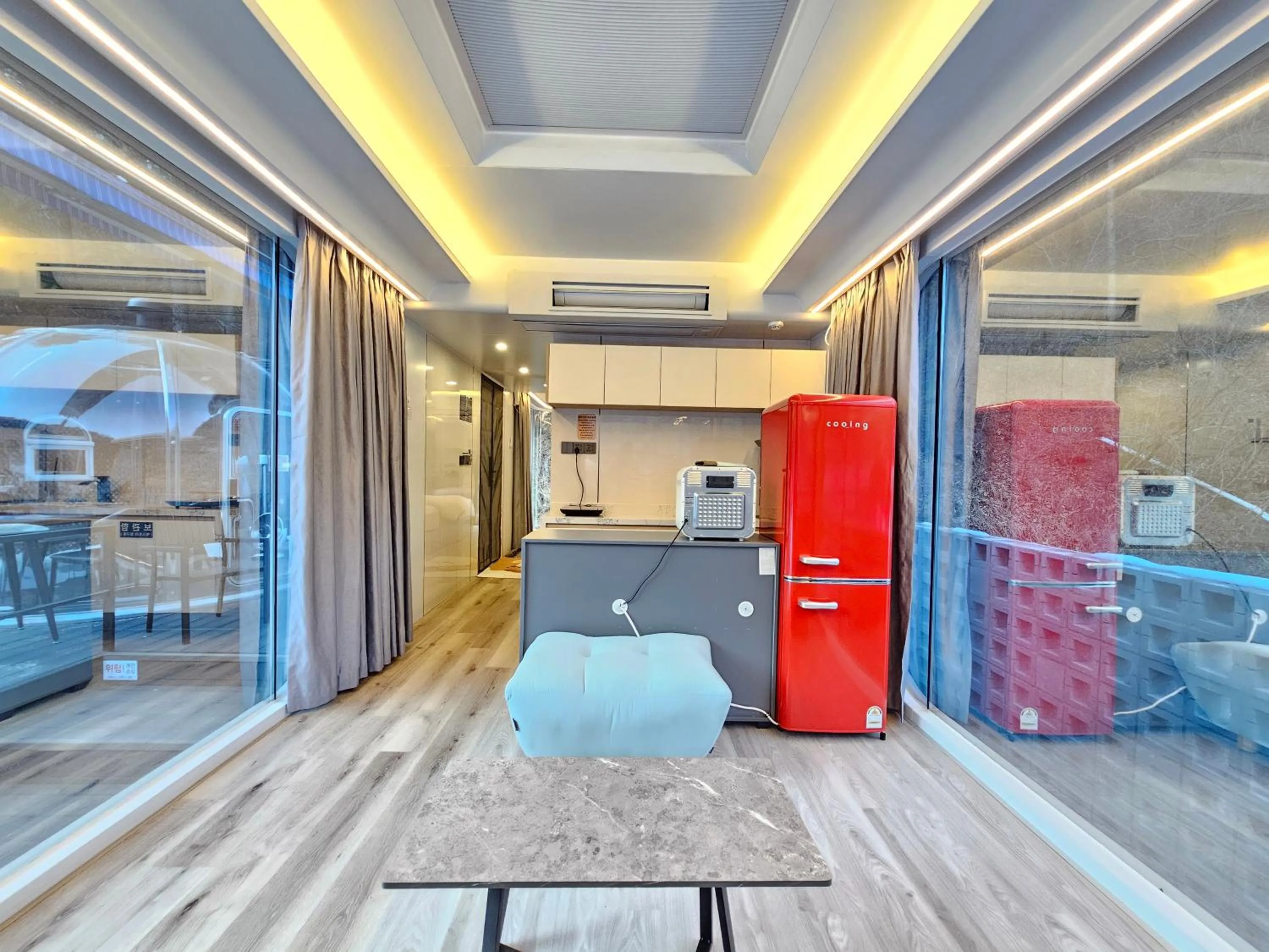 Living room in Galaxy X Hotel Type Caravan Glamping & Pension